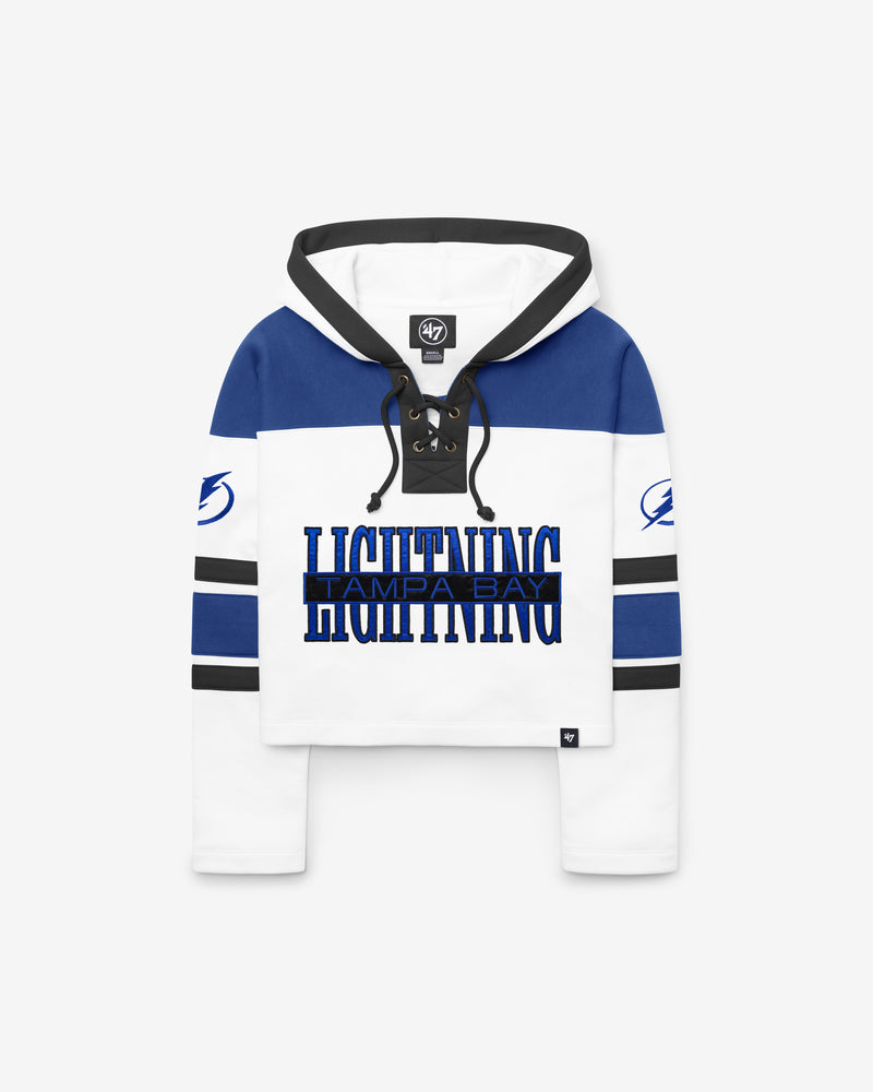 TAMPA BAY LIGHTNING CUT THRU CROPPED '47 WOMEN'S SUPERIOR LACER HOOD