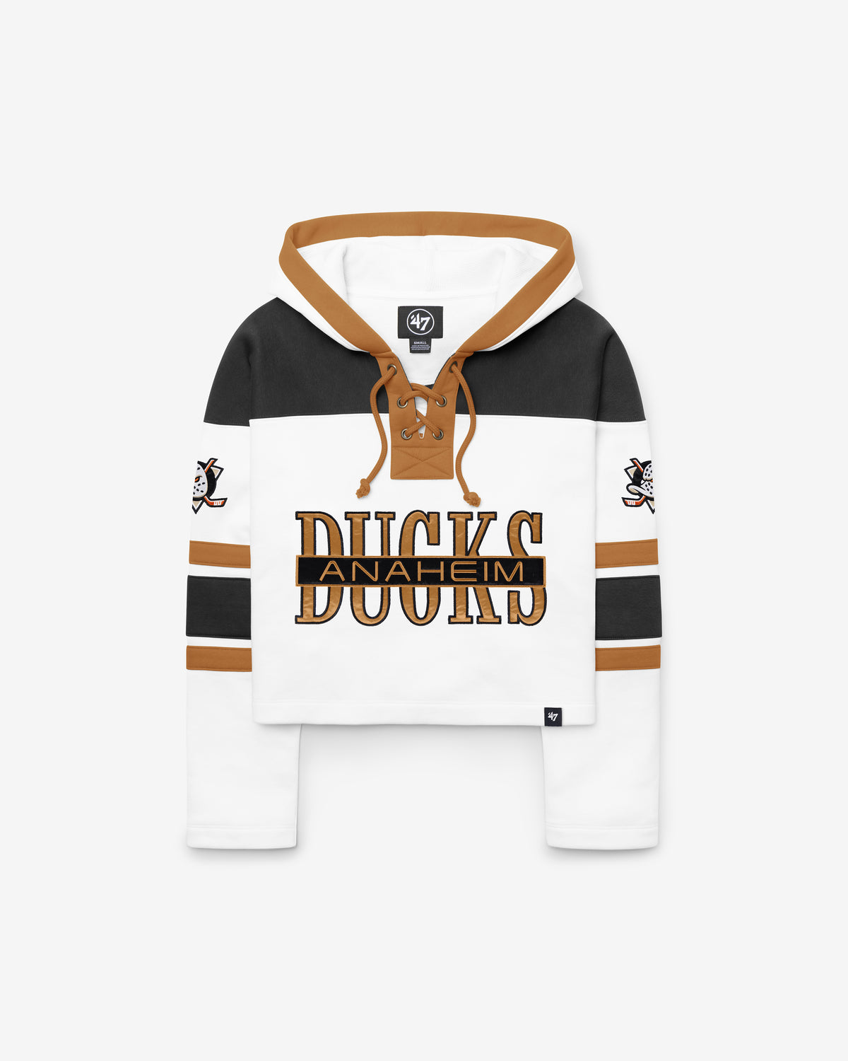ANAHEIM DUCKS CUT THRU CROPPED '47 WOMEN'S SUPERIOR LACER HOOD