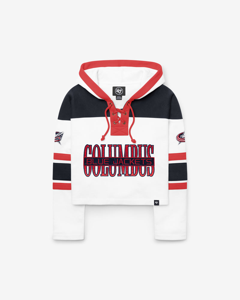 COLUMBUS BLUE JACKETS CUT THRU CROPPED '47 WOMEN'S SUPERIOR LACER HOOD