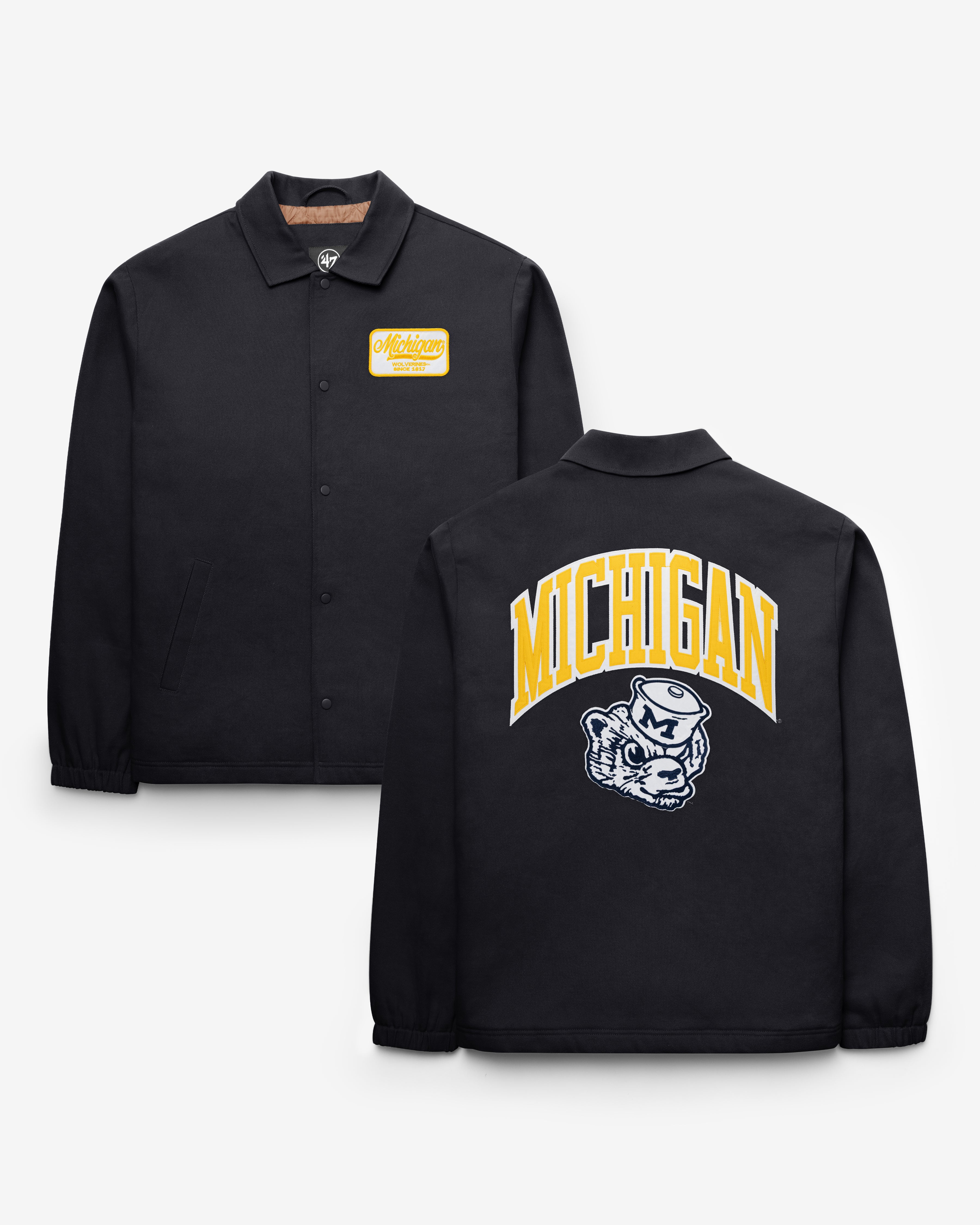 MICHIGAN WOLVERINES VINTAGE RETREAD '47 COACHES JACKET - Black