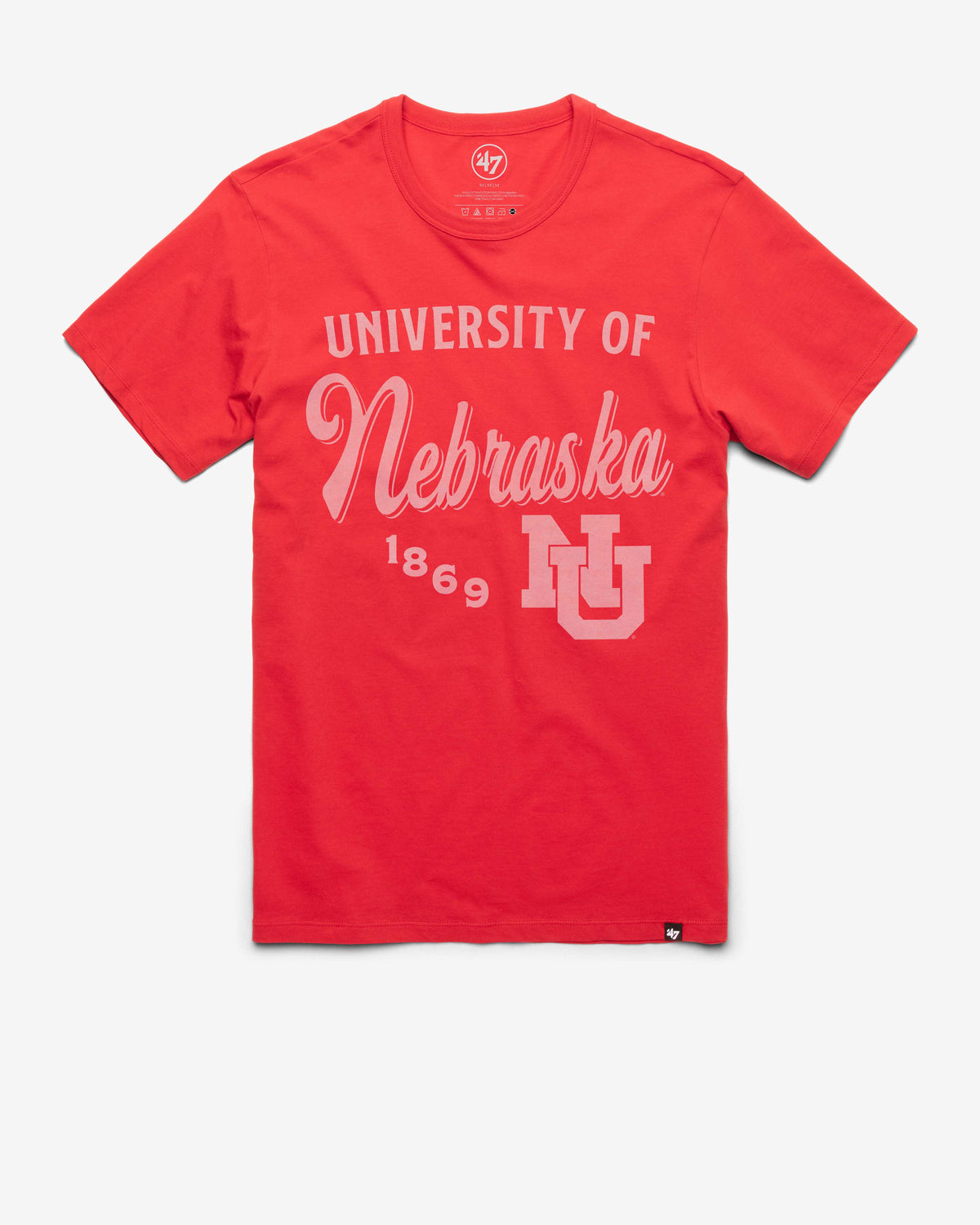 NEBRASKA CORNHUSKERS VINTAGE DIAG SCRIPT '47 FRANKLIN TEE