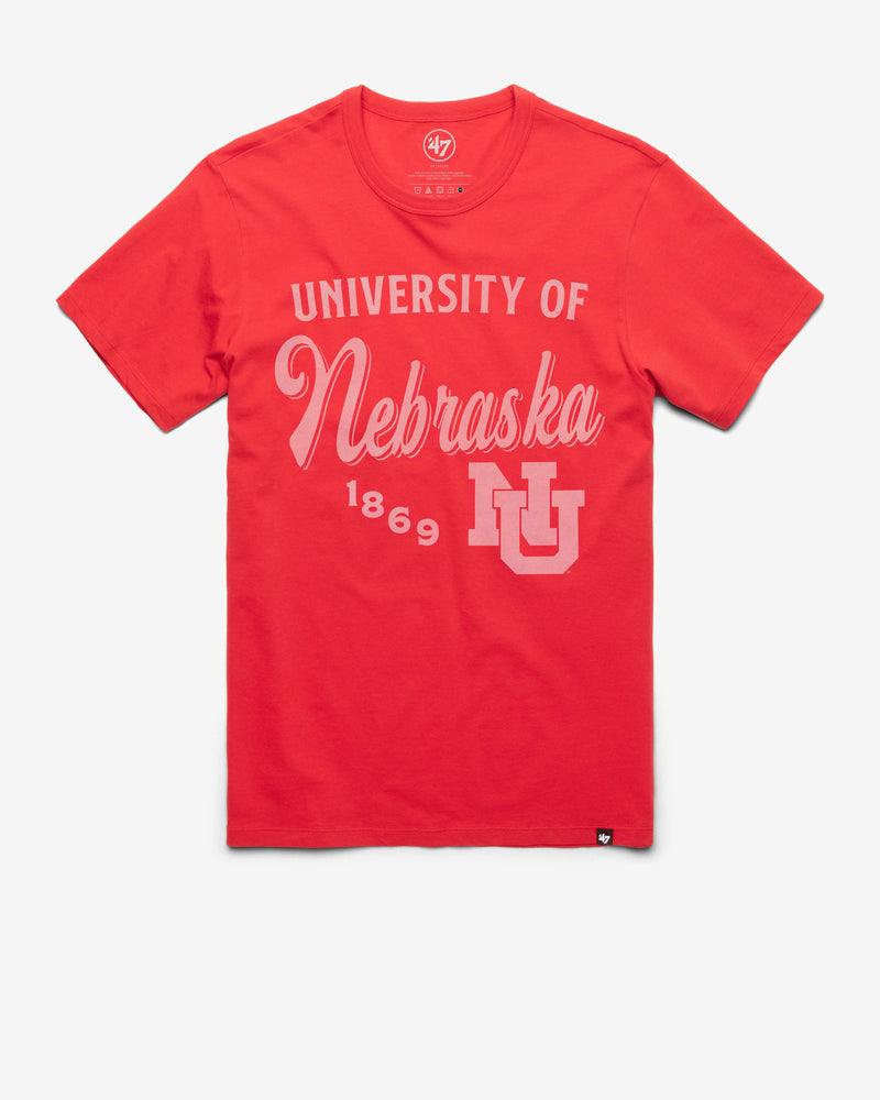 NEBRASKA CORNHUSKERS VINTAGE DIAG SCRIPT '47 FRANKLIN TEE