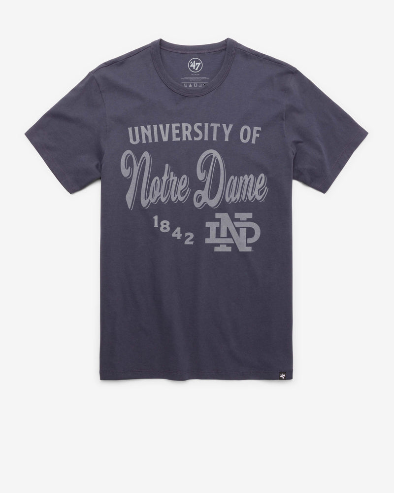NOTRE DAME FIGHTING IRISH VINTAGE DIAG SCRIPT '47 FRANKLIN TEE