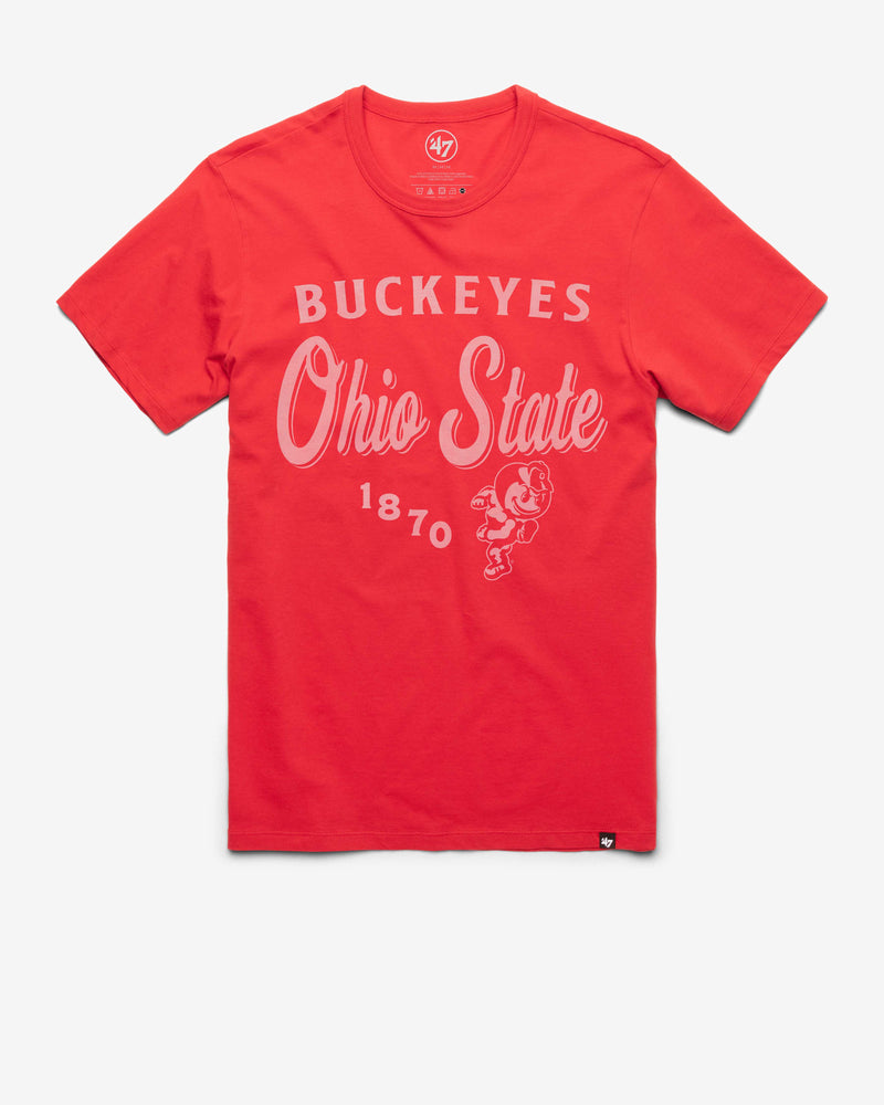 OHIO STATE BUCKEYES VINTAGE DIAG SCRIPT '47 FRANKLIN TEE