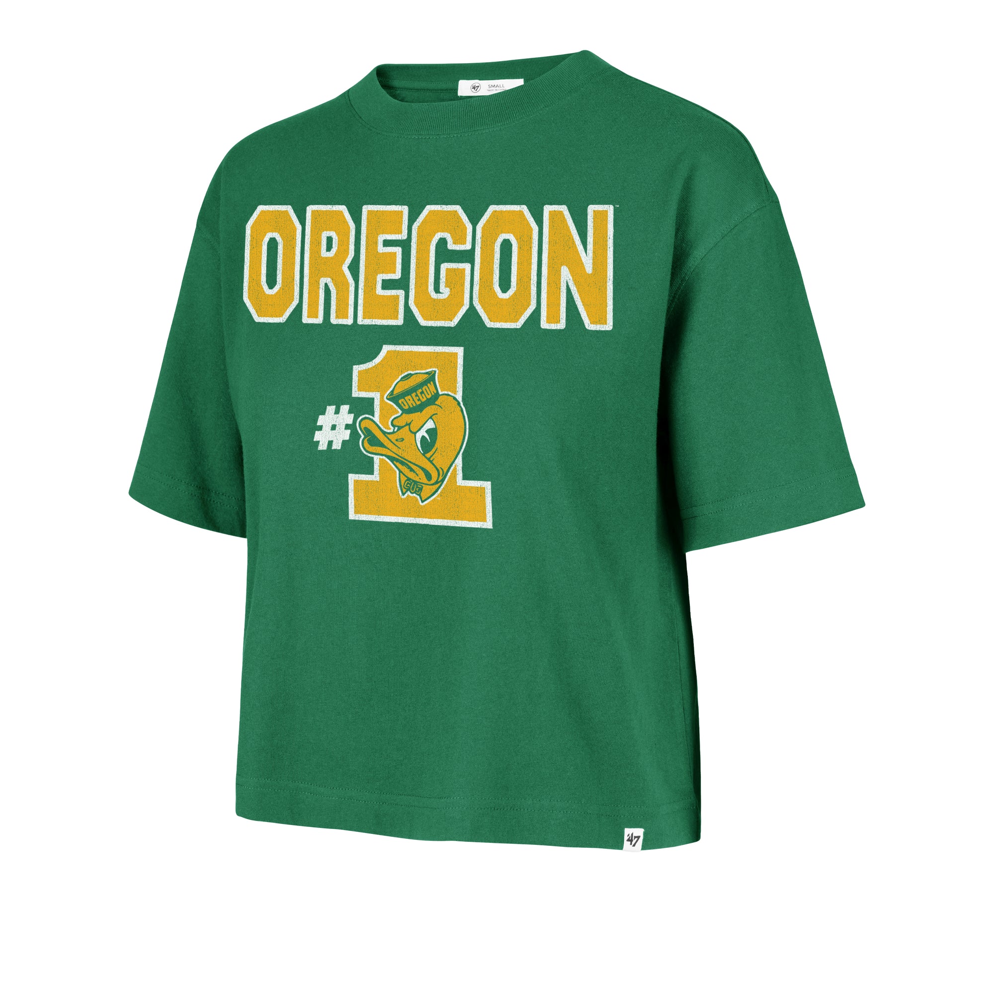 OREGON DUCKS VINTAGE FIRST RANK '47 FOUNDATION CROP TEE WOMENS