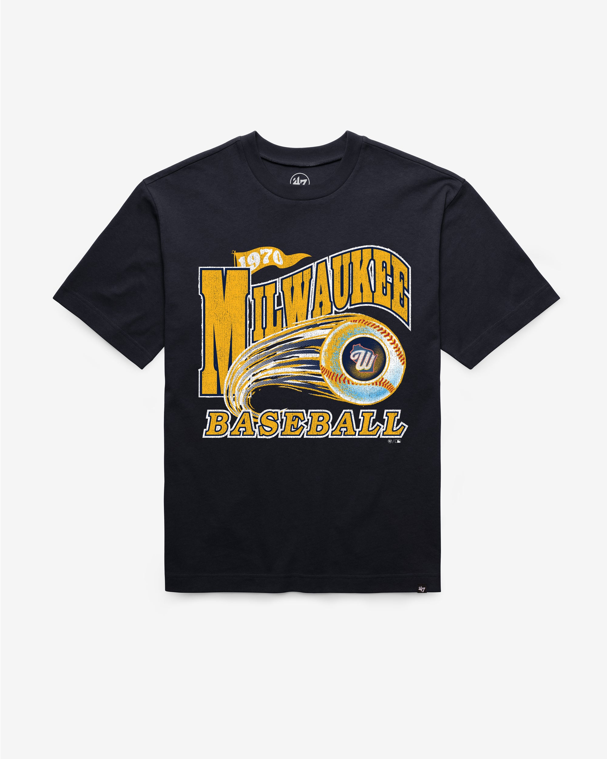 MILWAUKEE BREWERS CITY CONNECT GAME WORN CURVE '47 FOUNDATION TEE