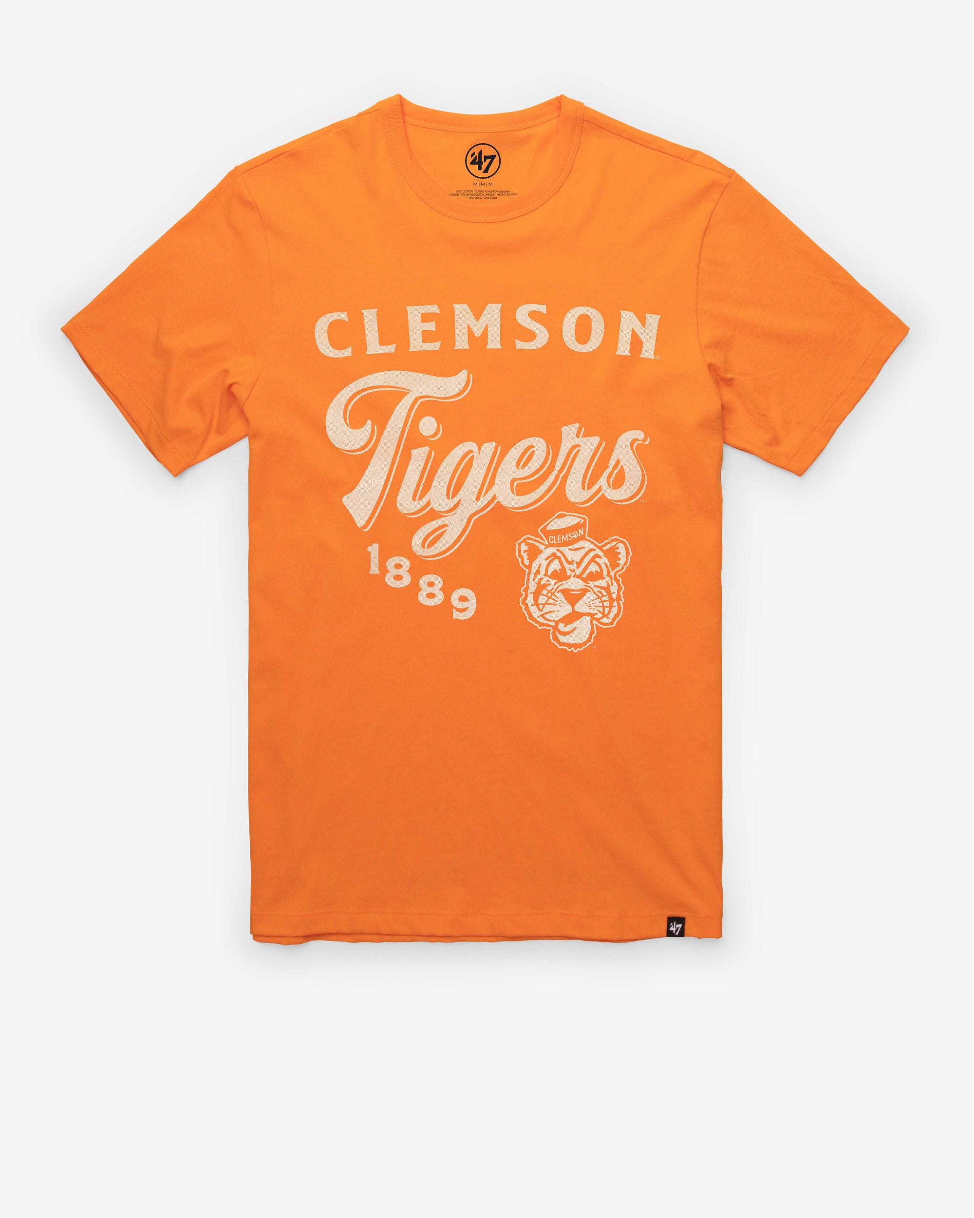 CLEMSON TIGERS VINTAGE DIAG SCRIPT '47 FRANKLIN TEE