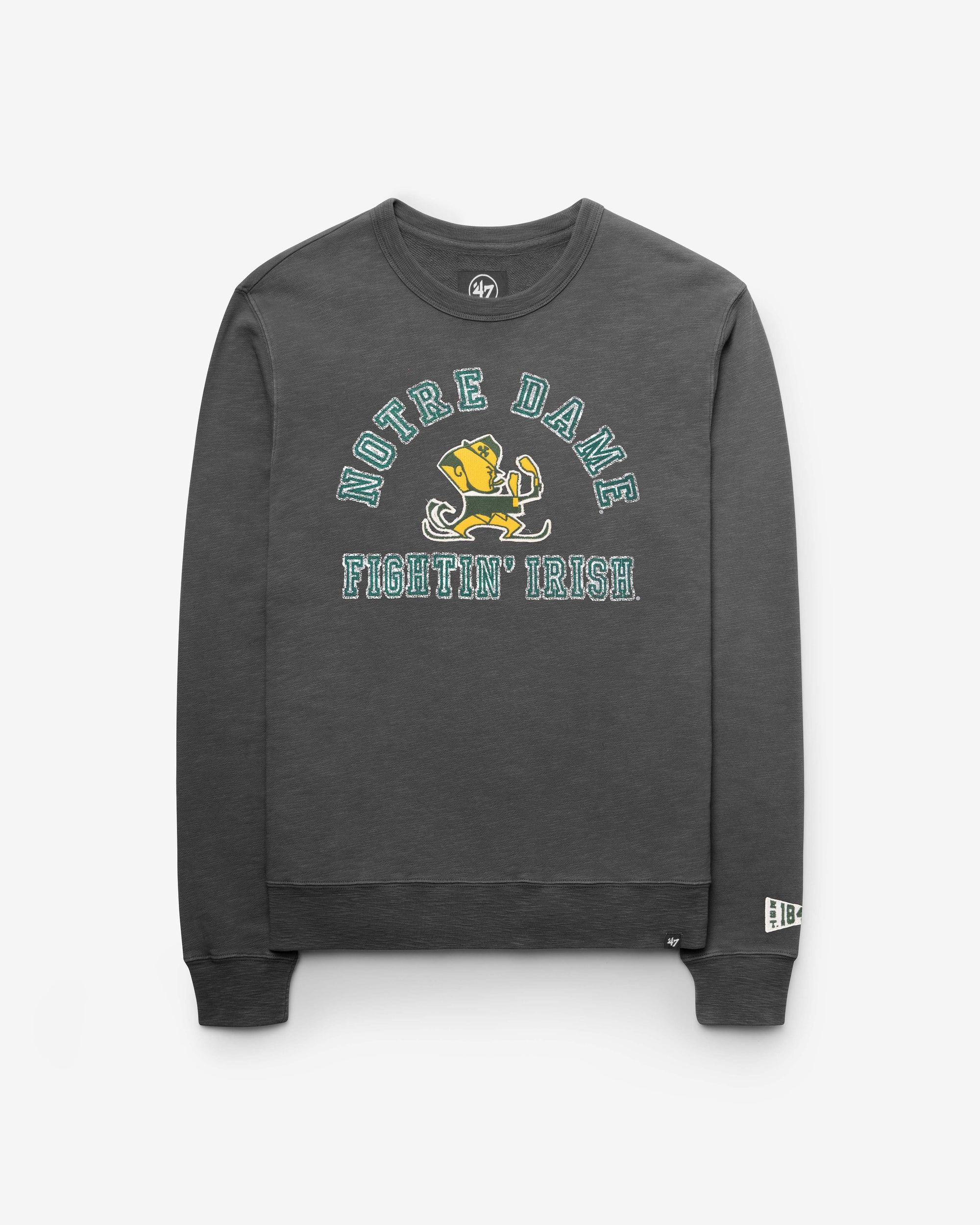 NOTRE DAME FIGHTING IRISH VINTAGE CALDERWOOD WELL WORN '47 FRENCH TERRY CREW