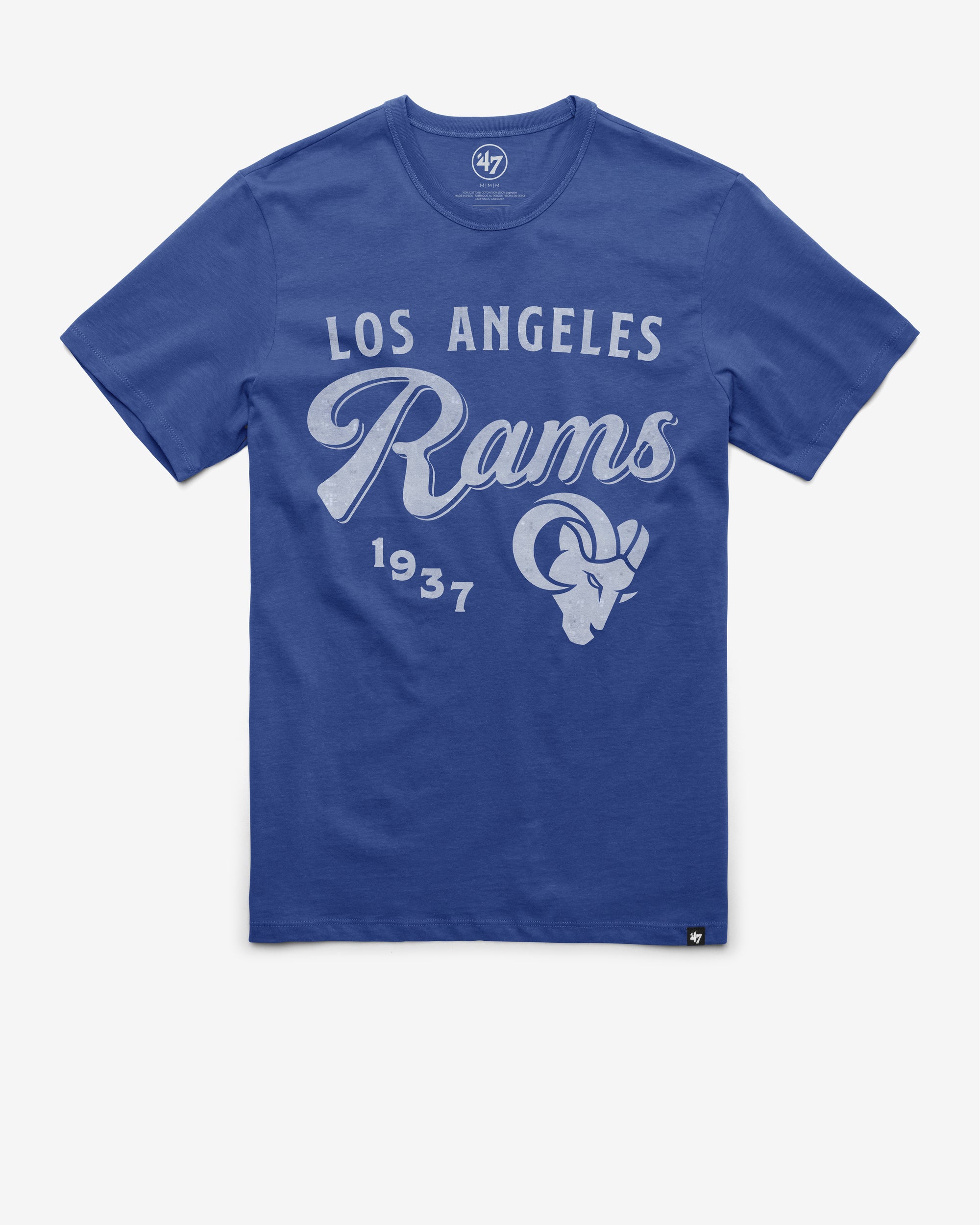 LOS ANGELES RAMS DIAG SCRIPT '47 FRANKLIN TEE