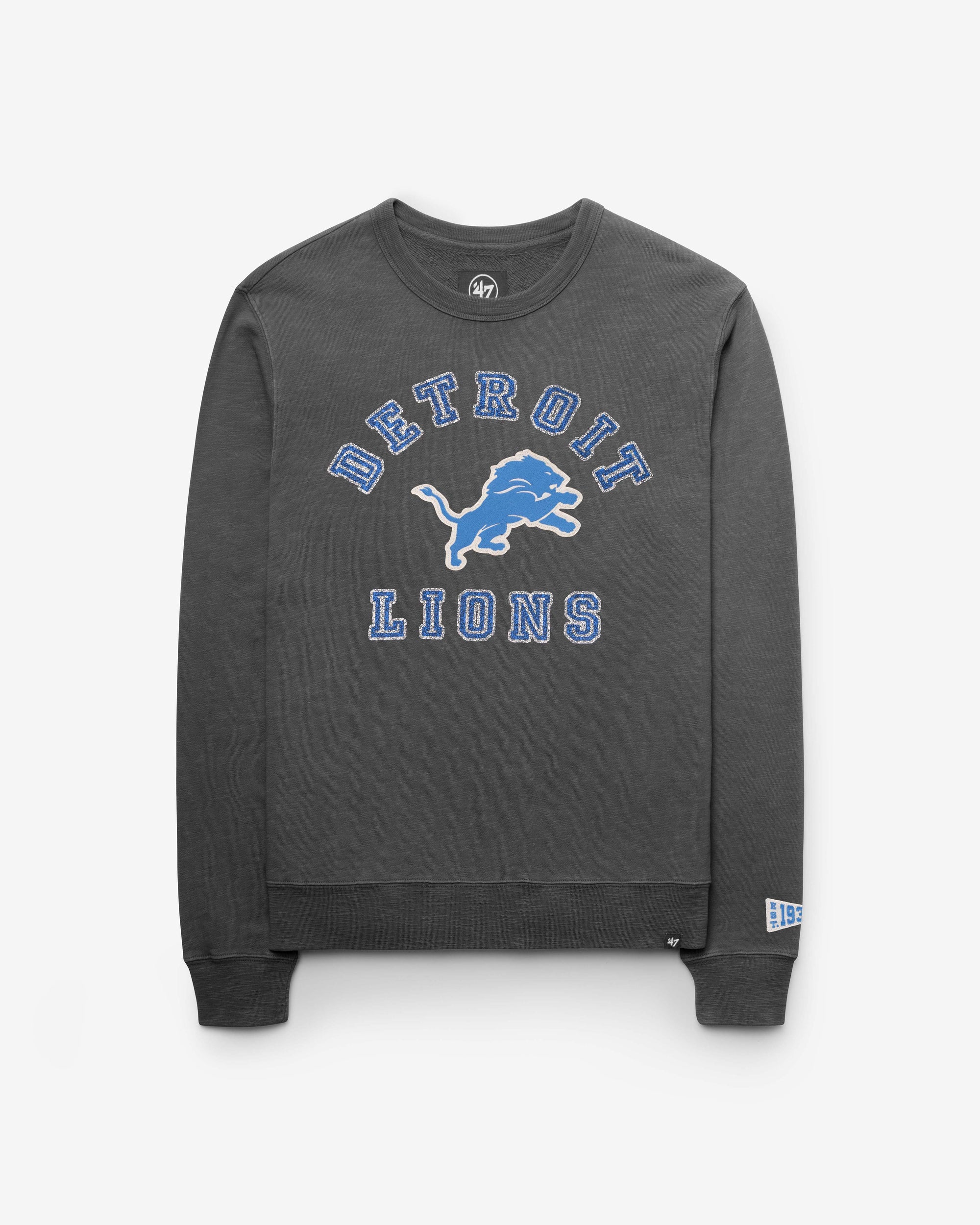 DETROIT LIONS CALDERWOOD WELL WORN '47 FRENCH TERRY CREW