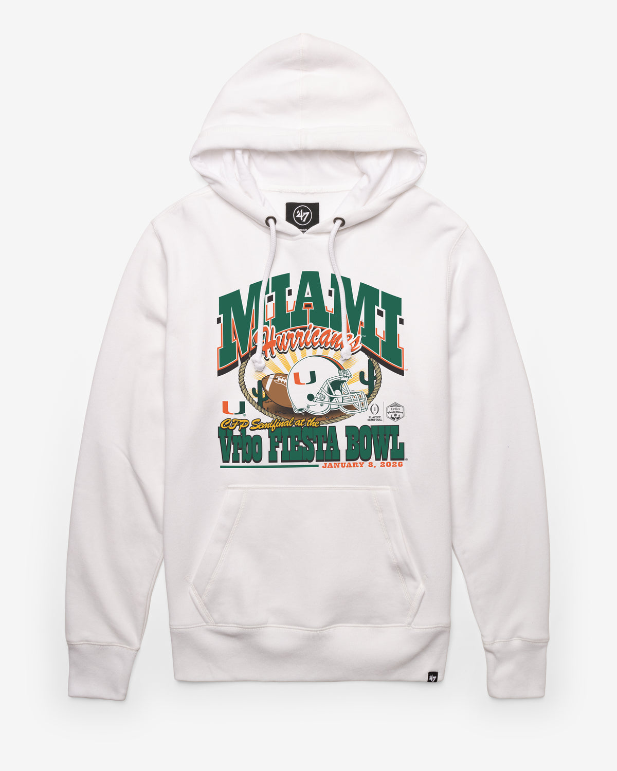 MIAMI HURRICANES FIESTA BOWL '47 HEADLINE HOOD