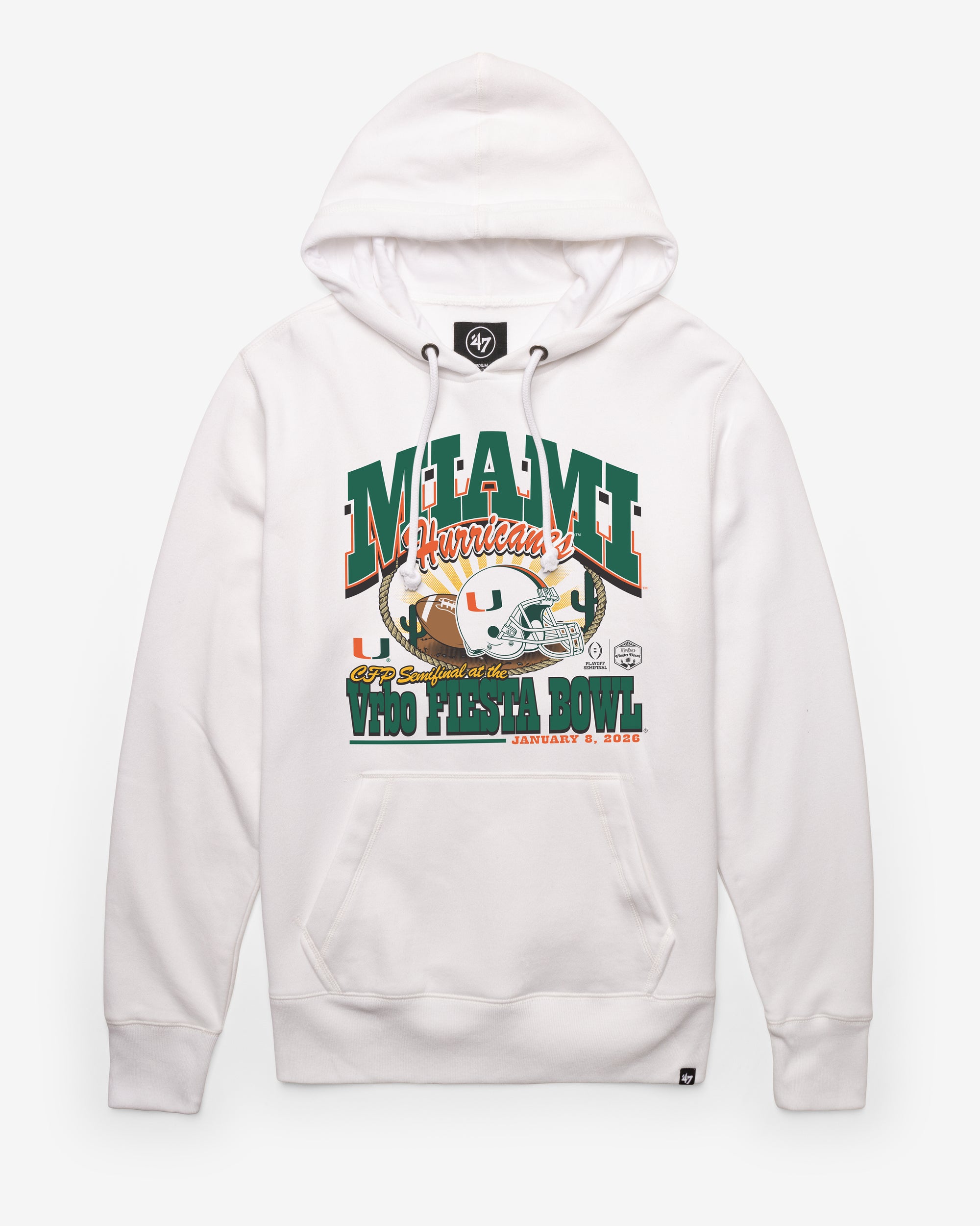 MIAMI HURRICANES FIESTA BOWL '47 HEADLINE HOOD