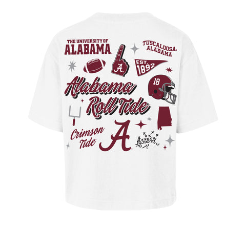 ALABAMA CRIMSON TIDE COLLAGE SCRIPT '47 REED CITY TEE WOMENS