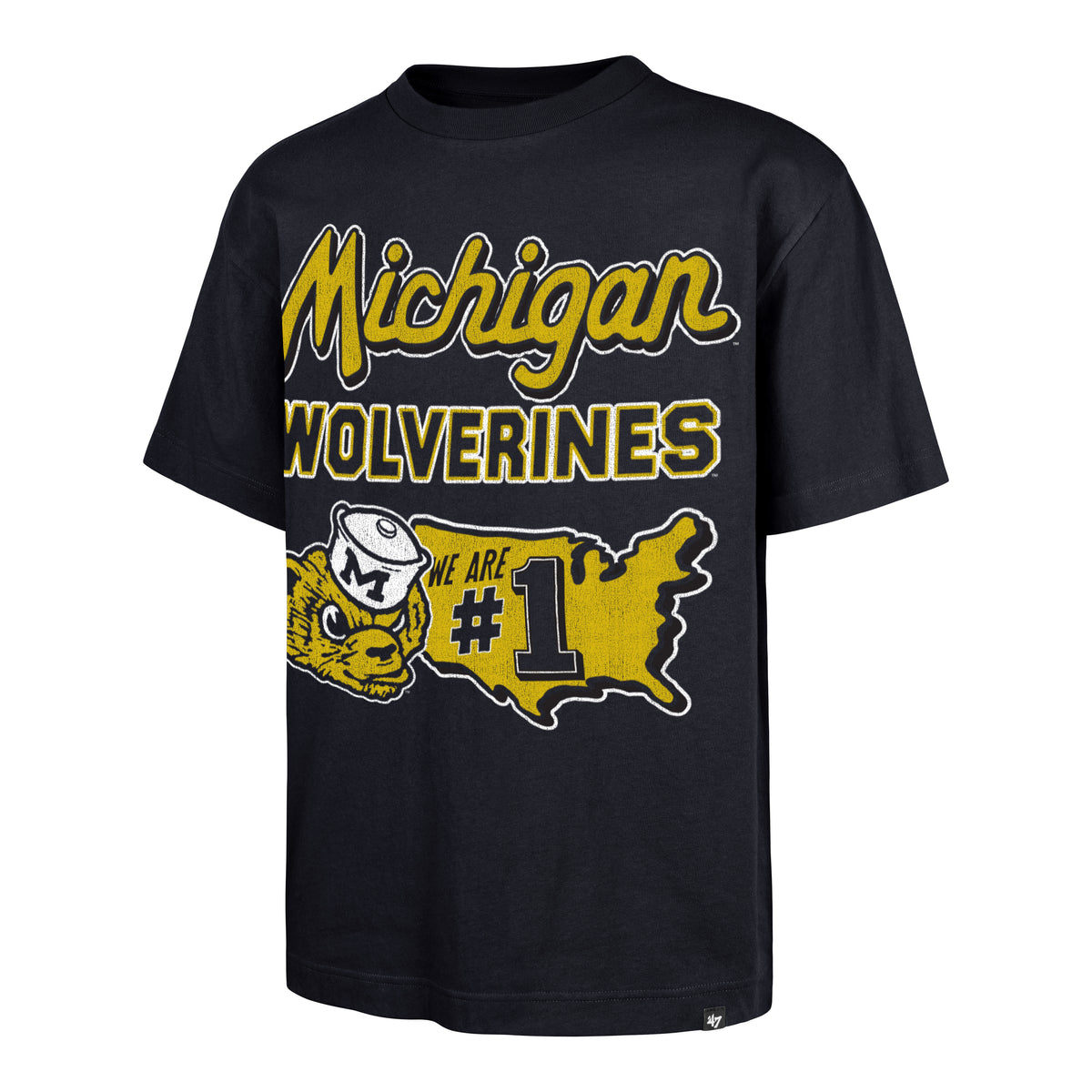 MICHIGAN WOLVERINES VINTAGE MASCOT MANIA '47 FOUNDATION TEE