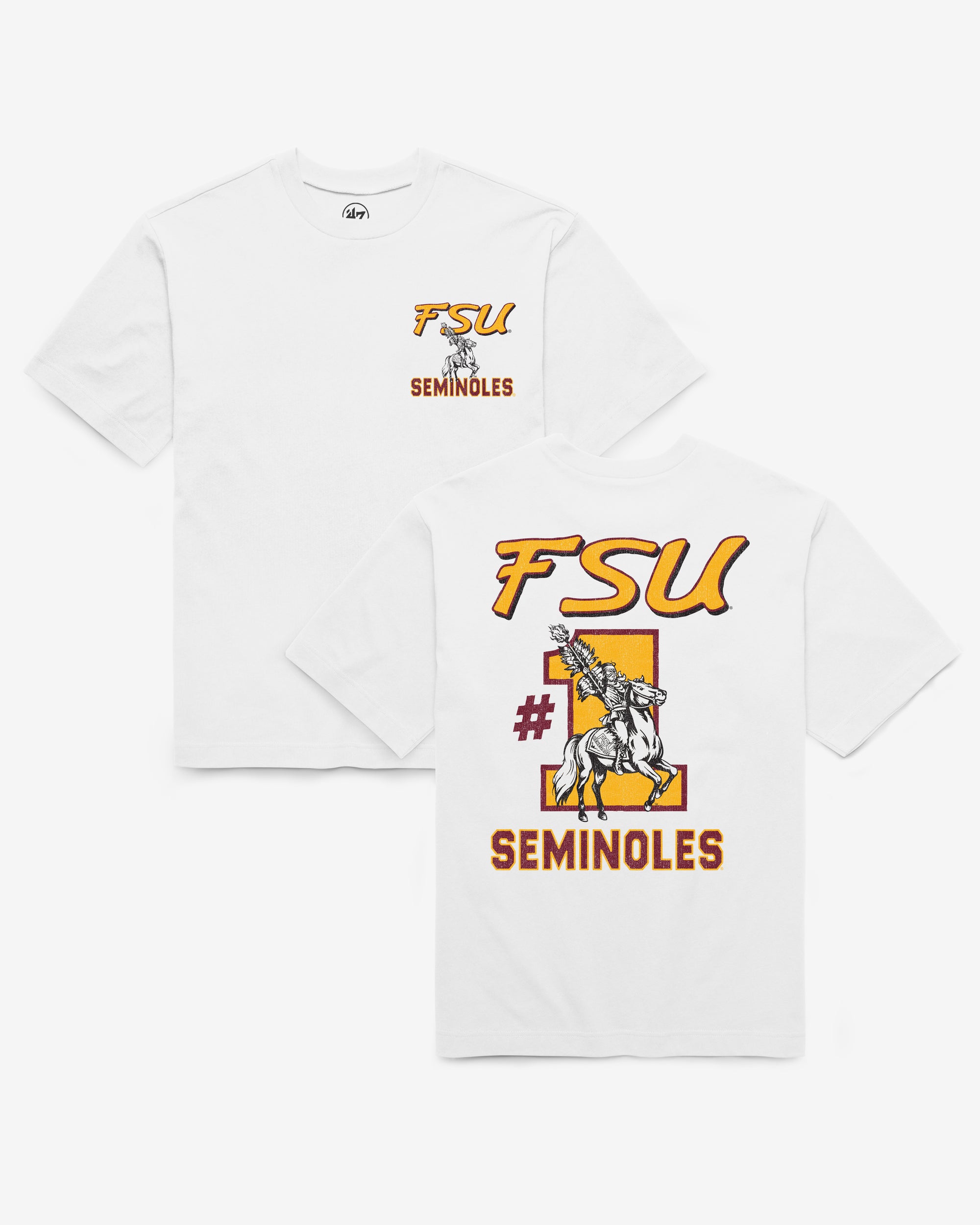FLORIDA STATE SEMINOLES VINTAGE CAMPUS MASCOT BACKER '47 FOUNDATION TEE
