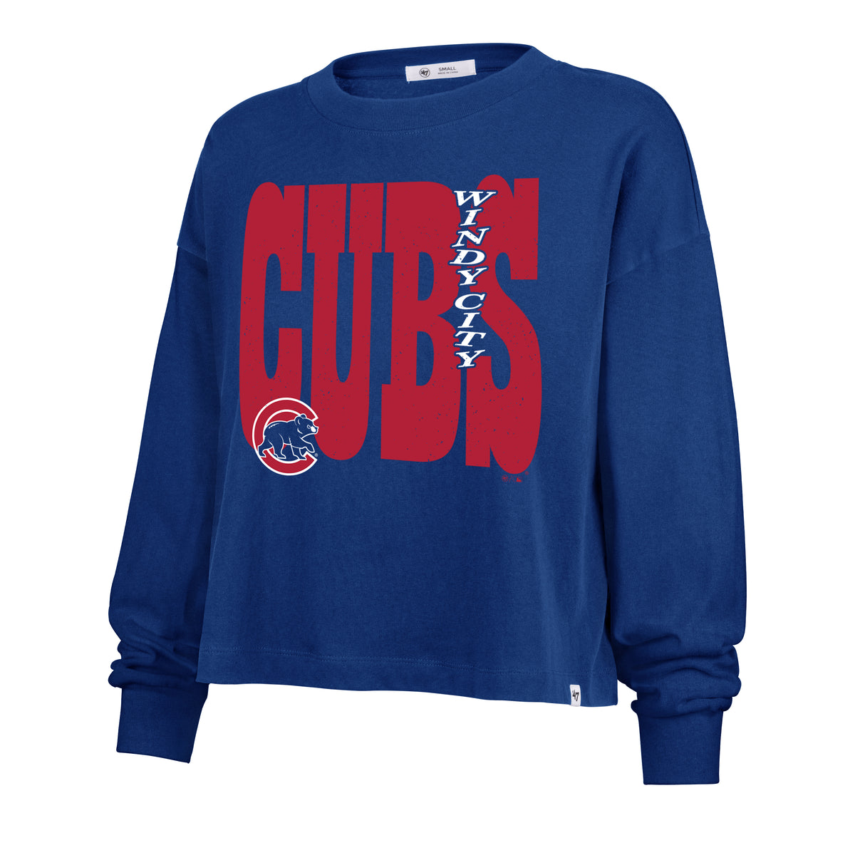 CHICAGO CUBS BOLD STACK '47 SYDNEY LONG SLEEVE TEE WOMENS