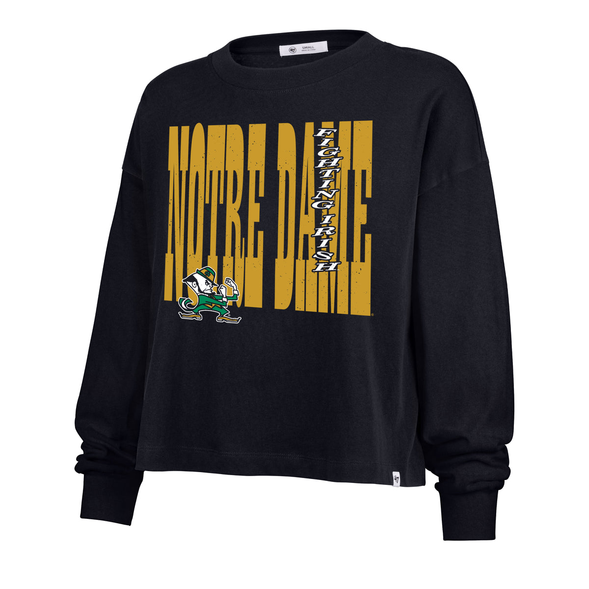 NOTRE DAME FIGHTING IRISH BOLD STACK '47 SYDNEY LONG SLEEVE TEE WOMENS