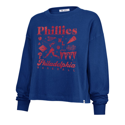 PHILADELPHIA PHILLIES TEAM COLLAGE '47 SYDNEY LONG SLEEVE TEE WOMENS