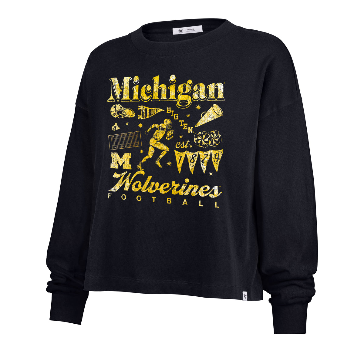 MICHIGAN WOLVERINES TEAM COLLAGE '47 SYDNEY LONG SLEEVE TEE WOMENS