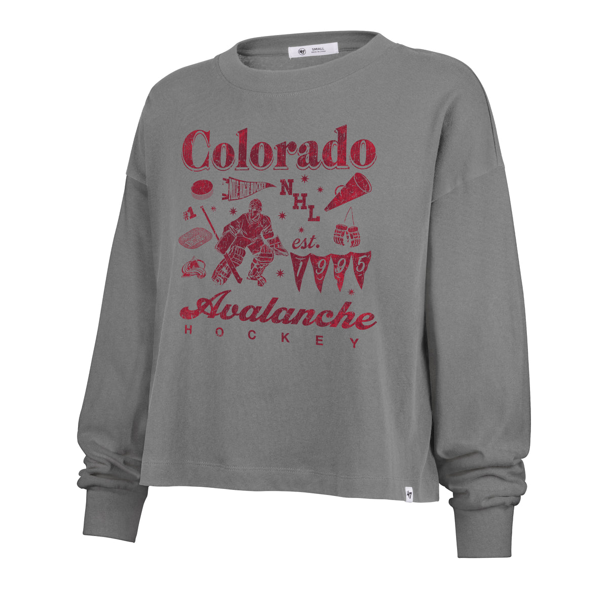 COLORADO AVALANCHE TEAM COLLAGE '47 SYDNEY LONG SLEEVE TEE WOMENS