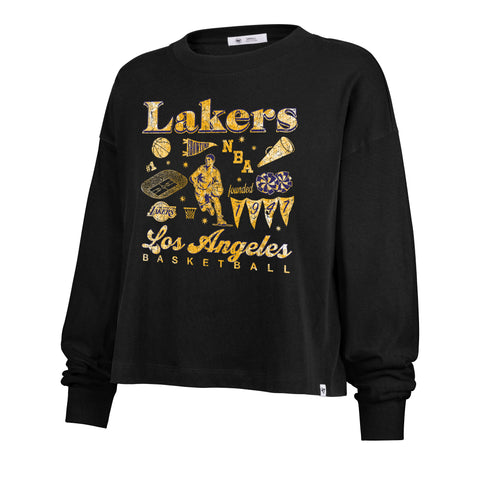 LOS ANGELES LAKERS TEAM COLLAGE '47 SYDNEY LONG SLEEVE TEE WOMENS