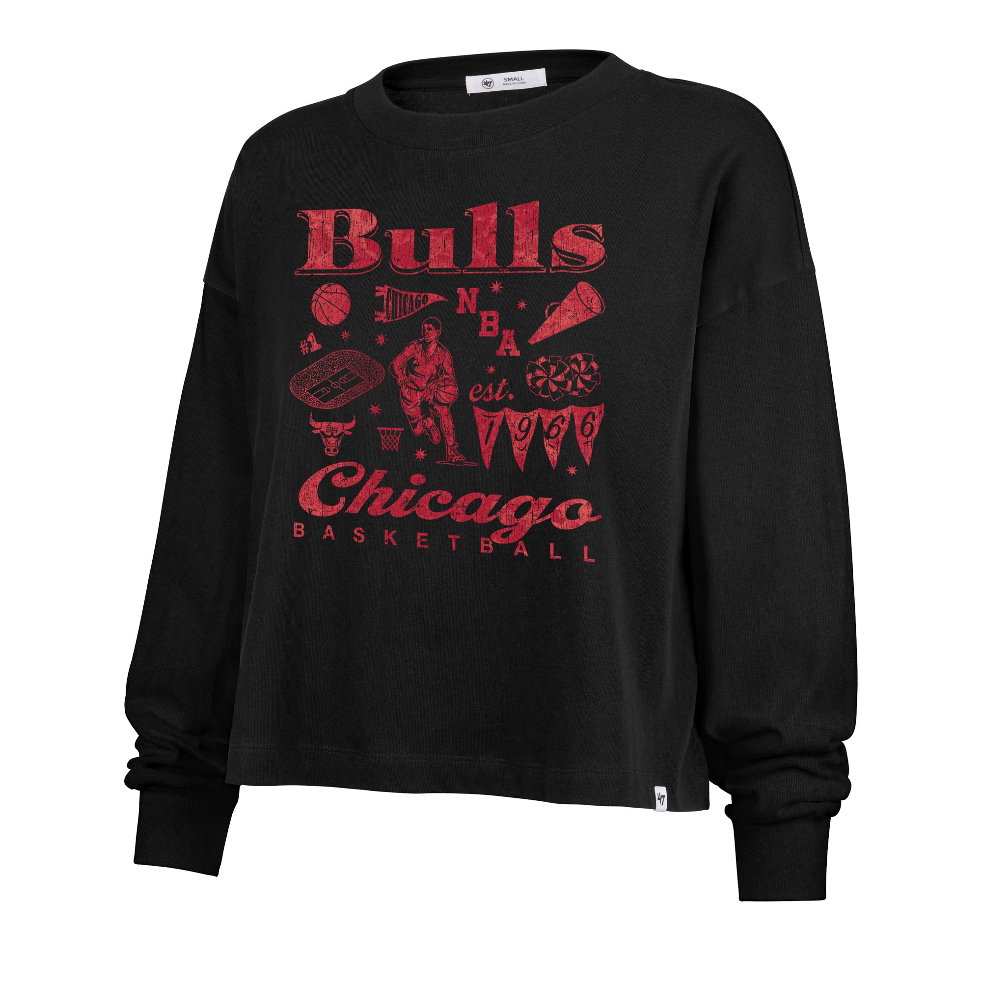 CHICAGO BULLS TEAM COLLAGE '47 SYDNEY LONG SLEEVE TEE WOMENS