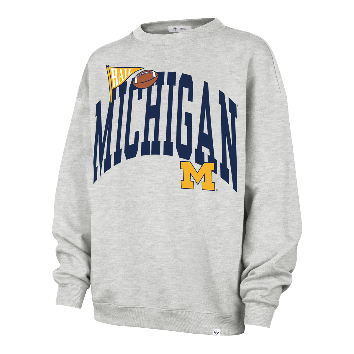 MICHIGAN WOLVERINES ARCHED ICON '47 OVERSIZED CREW WOMENS