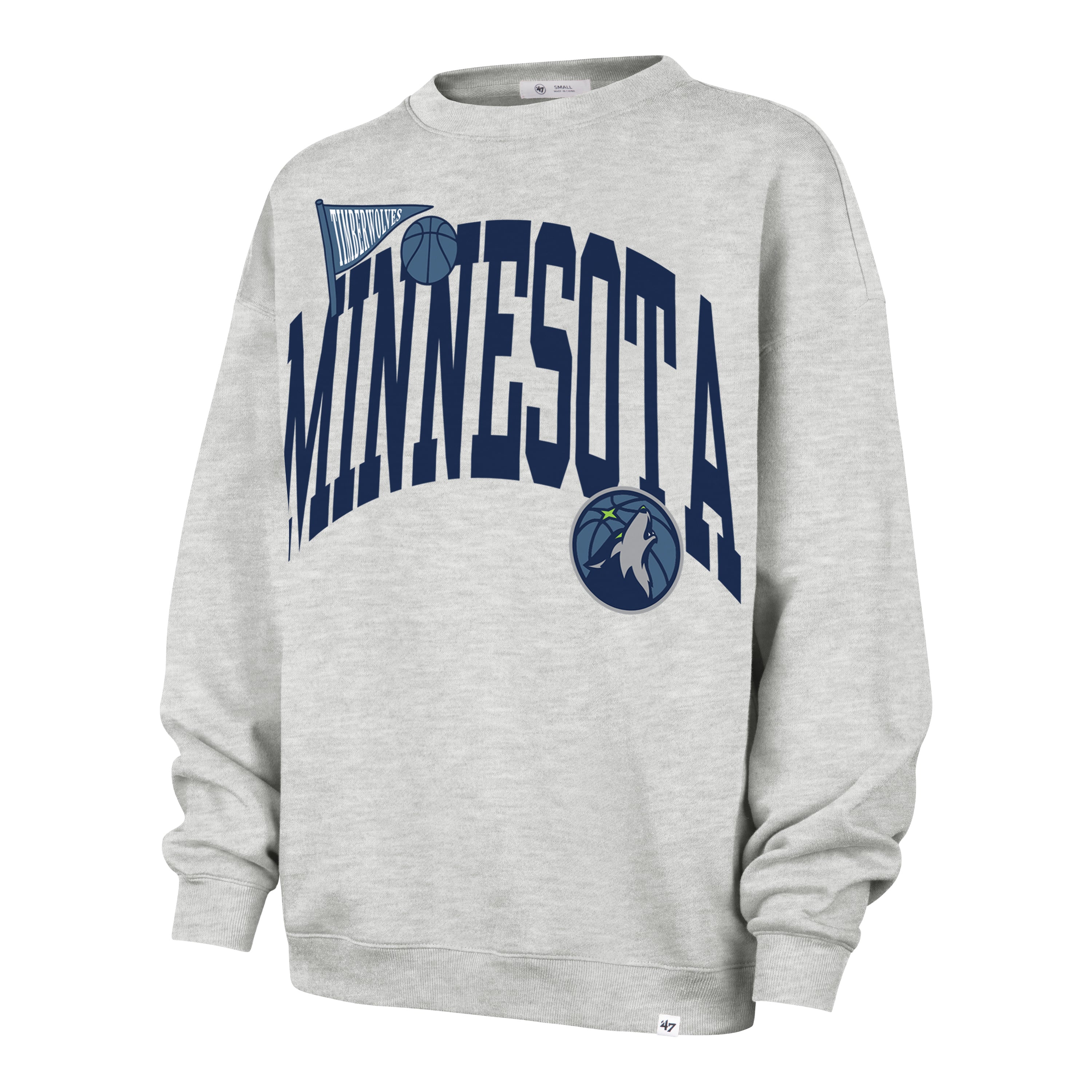 MINNESOTA TIMBERWOLVES ARCHED ICON '47 OVERSIZED CREW WOMENS MINNESOTA TIMBERWOLVES ARCHED ICON '47 OVERSIZED CREW WOMENS
