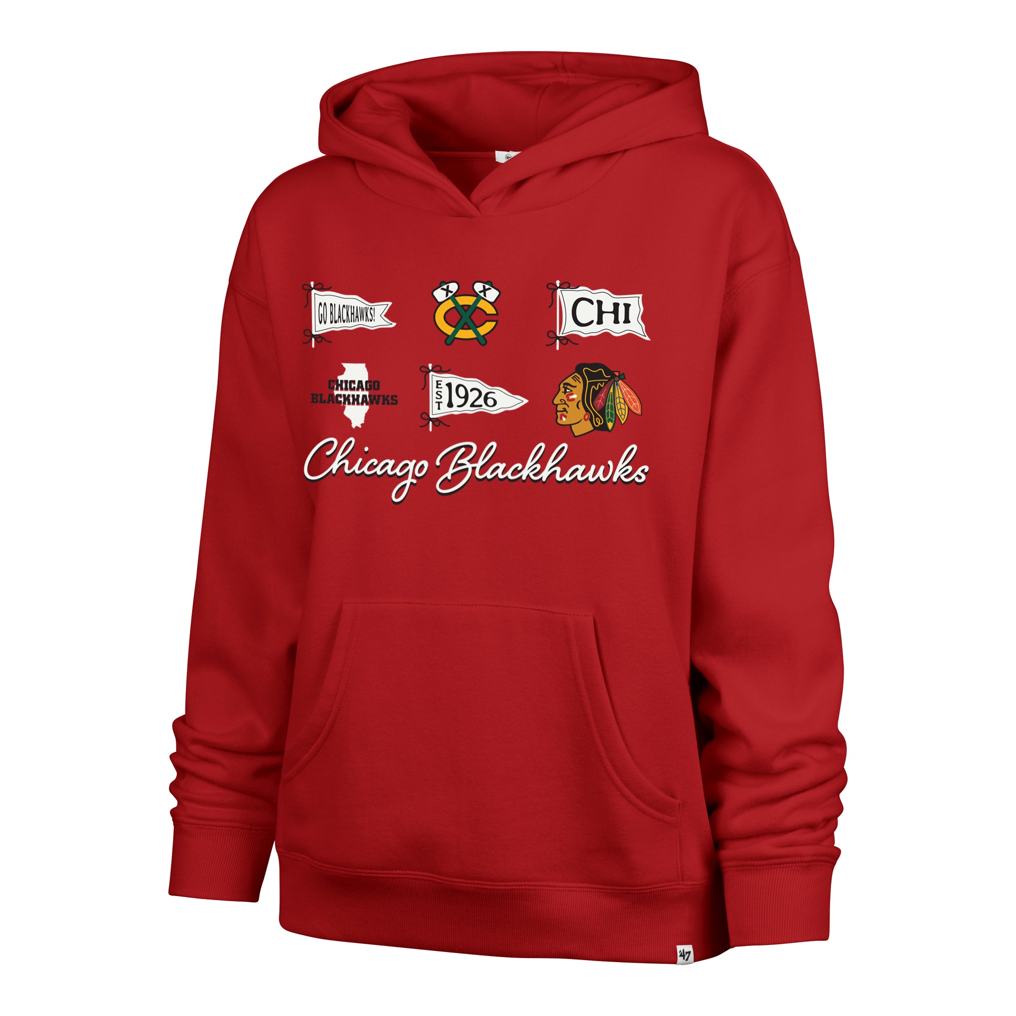 CHICAGO BLACKHAWKS BOW AND BANNERS '47 NAOMI HOOD WOMENS
