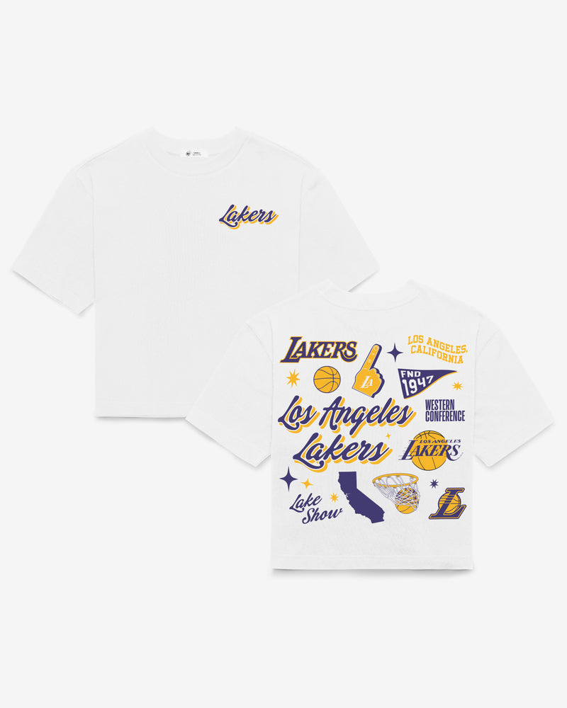LOS ANGELES LAKERS COLLAGE SCRIPT '47 REED CITY TEE WOMENS