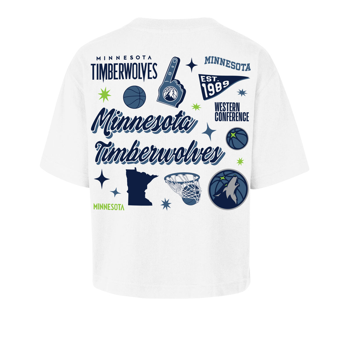 MINNESOTA TIMBERWOLVES COLLAGE SCRIPT '47 REED CITY TEE WOMENS