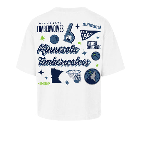 MINNESOTA TIMBERWOLVES COLLAGE SCRIPT '47 REED CITY TEE WOMENS