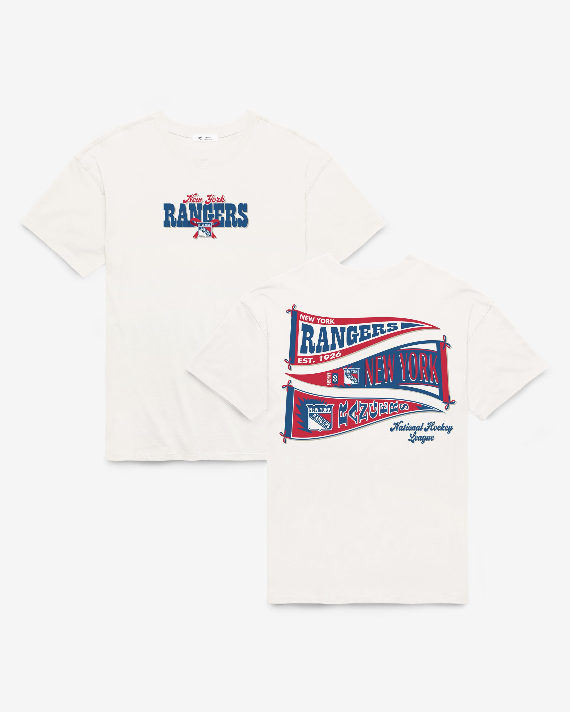 NEW YORK RANGERS BOW AND BANNER BACKER '47 SADIE TEE WOMENS