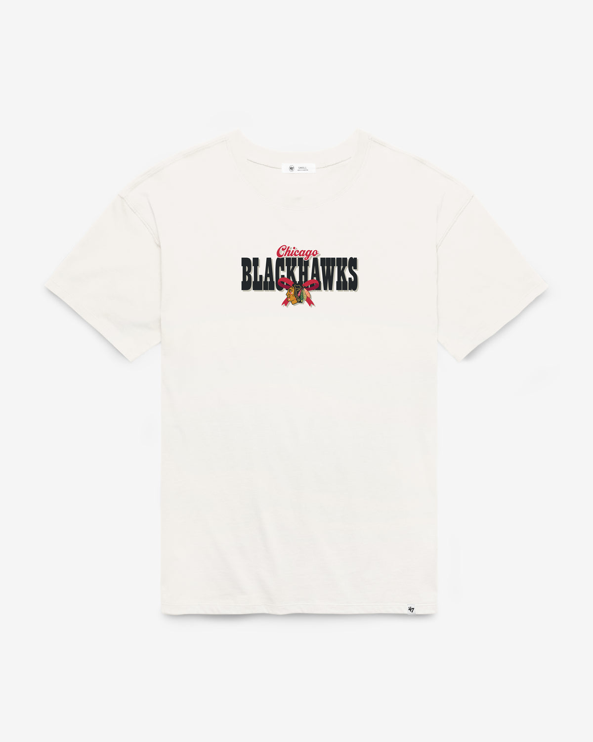 CHICAGO BLACKHAWKS BOW AND BANNER BACKER '47 SADIE TEE WOMENS
