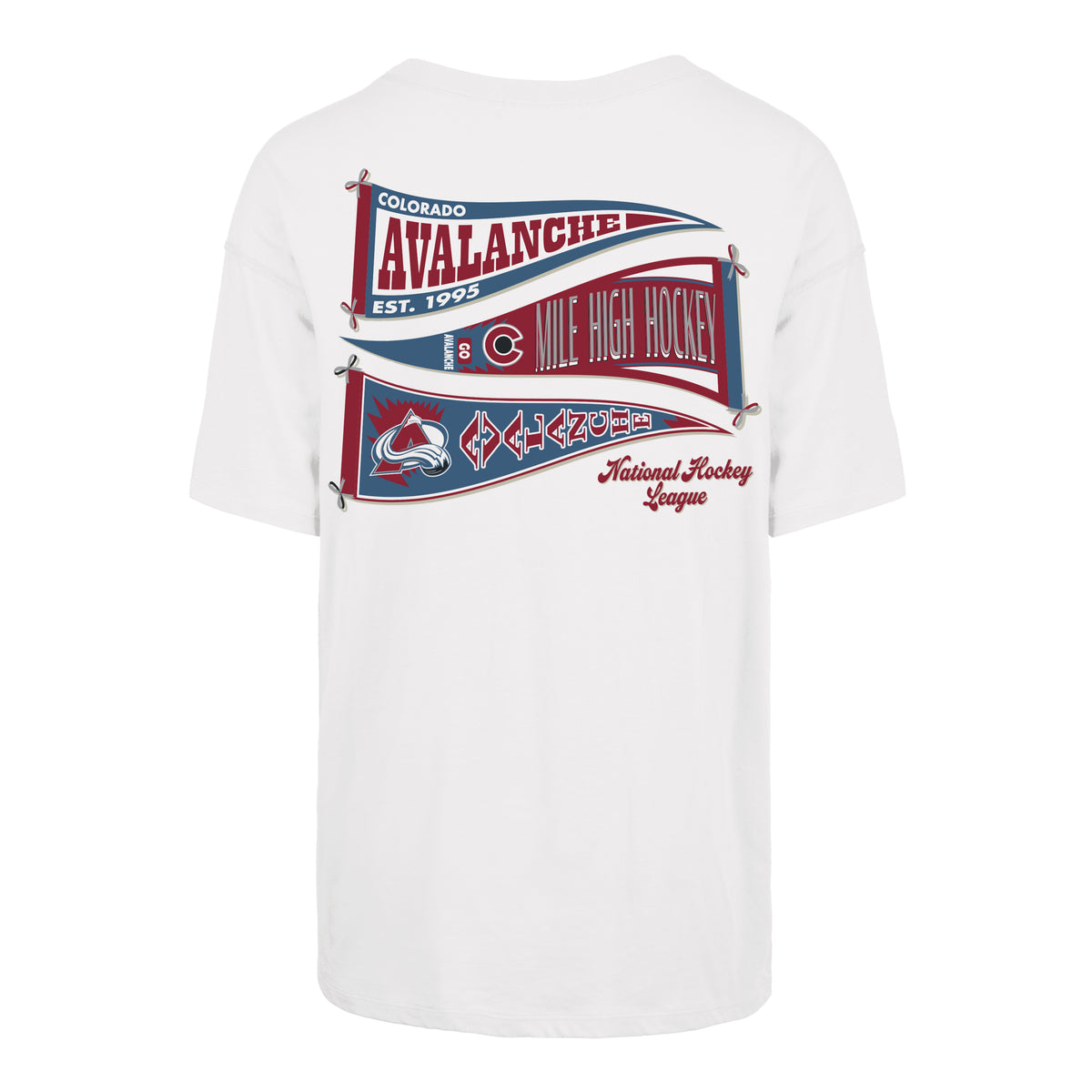 COLORADO AVALANCHE BOW AND BANNER BACKER '47 SADIE TEE WOMENS