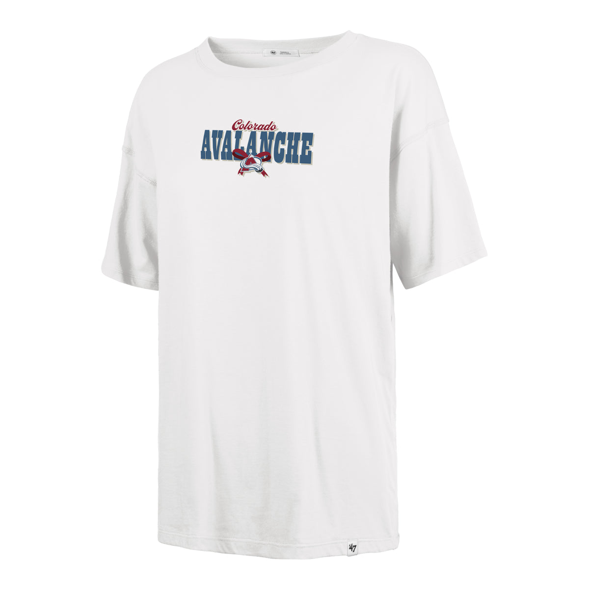COLORADO AVALANCHE BOW AND BANNER BACKER '47 SADIE TEE WOMENS