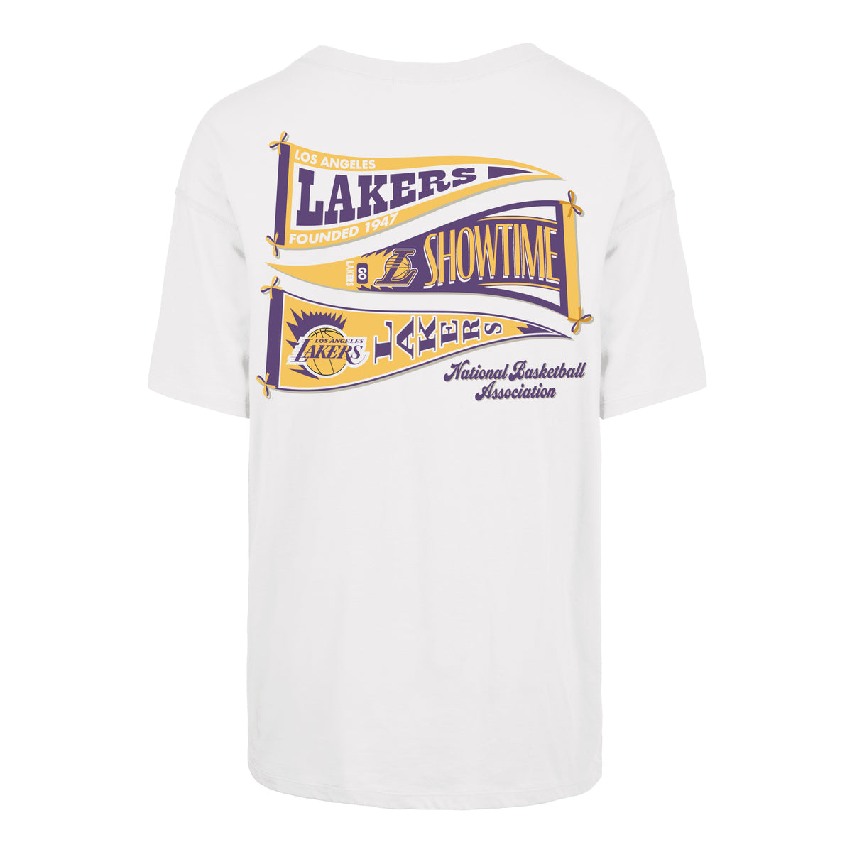 LOS ANGELES LAKERS BOW AND BANNER BACKER '47 SADIE TEE WOMENS