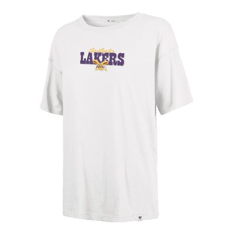 LOS ANGELES LAKERS BOW AND BANNER BACKER '47 SADIE TEE WOMENS