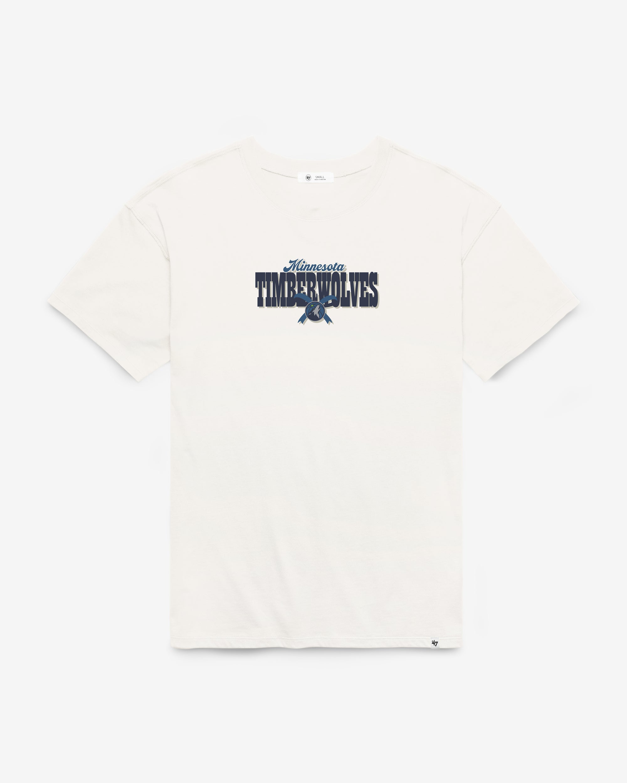 MINNESOTA TIMBERWOLVES BOW AND BANNER BACKER '47 SADIE TEE WOMENS