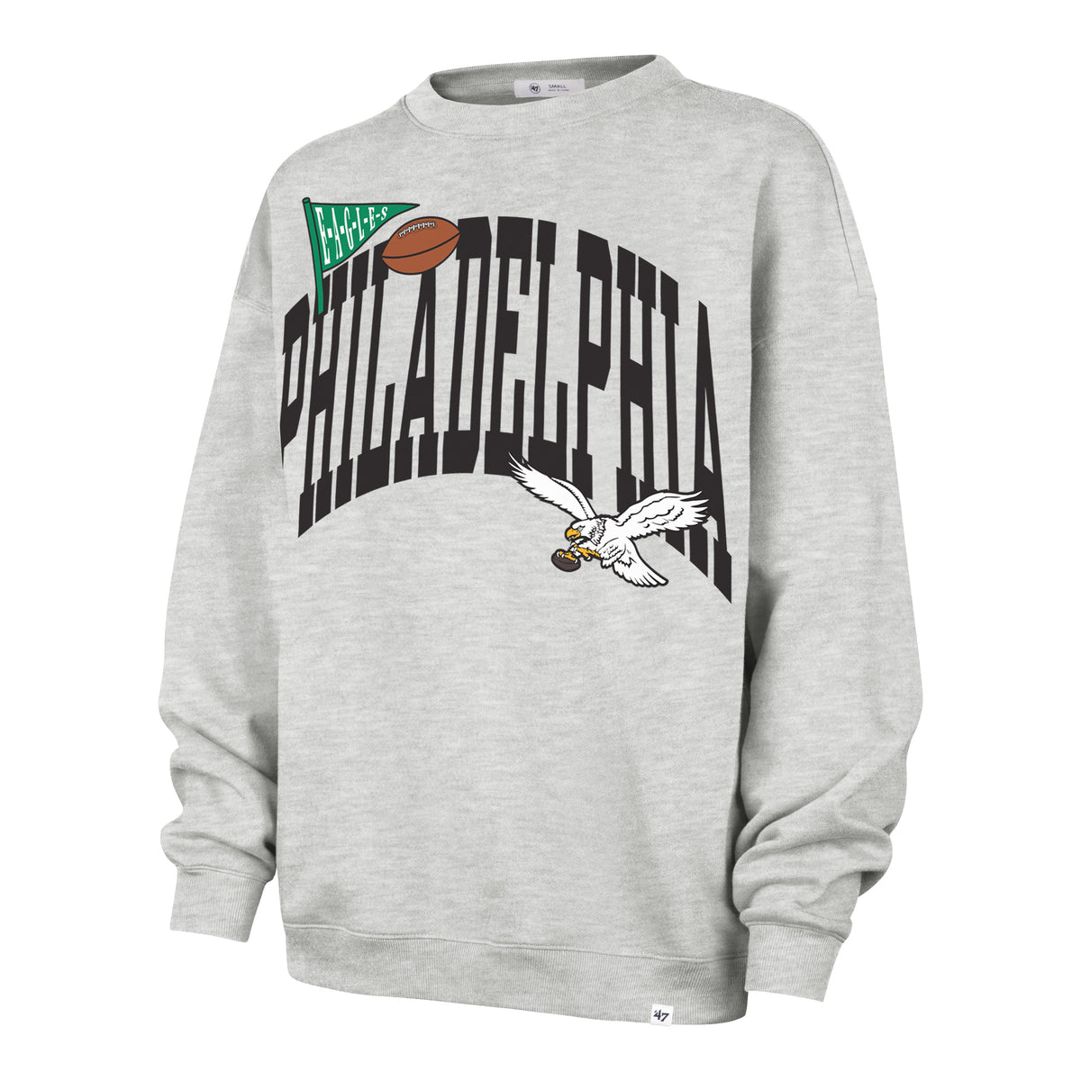 PHILADELPHIA EAGLES HISTORIC ARCHED ICON '47 OVERSIZED CREW WOMENS