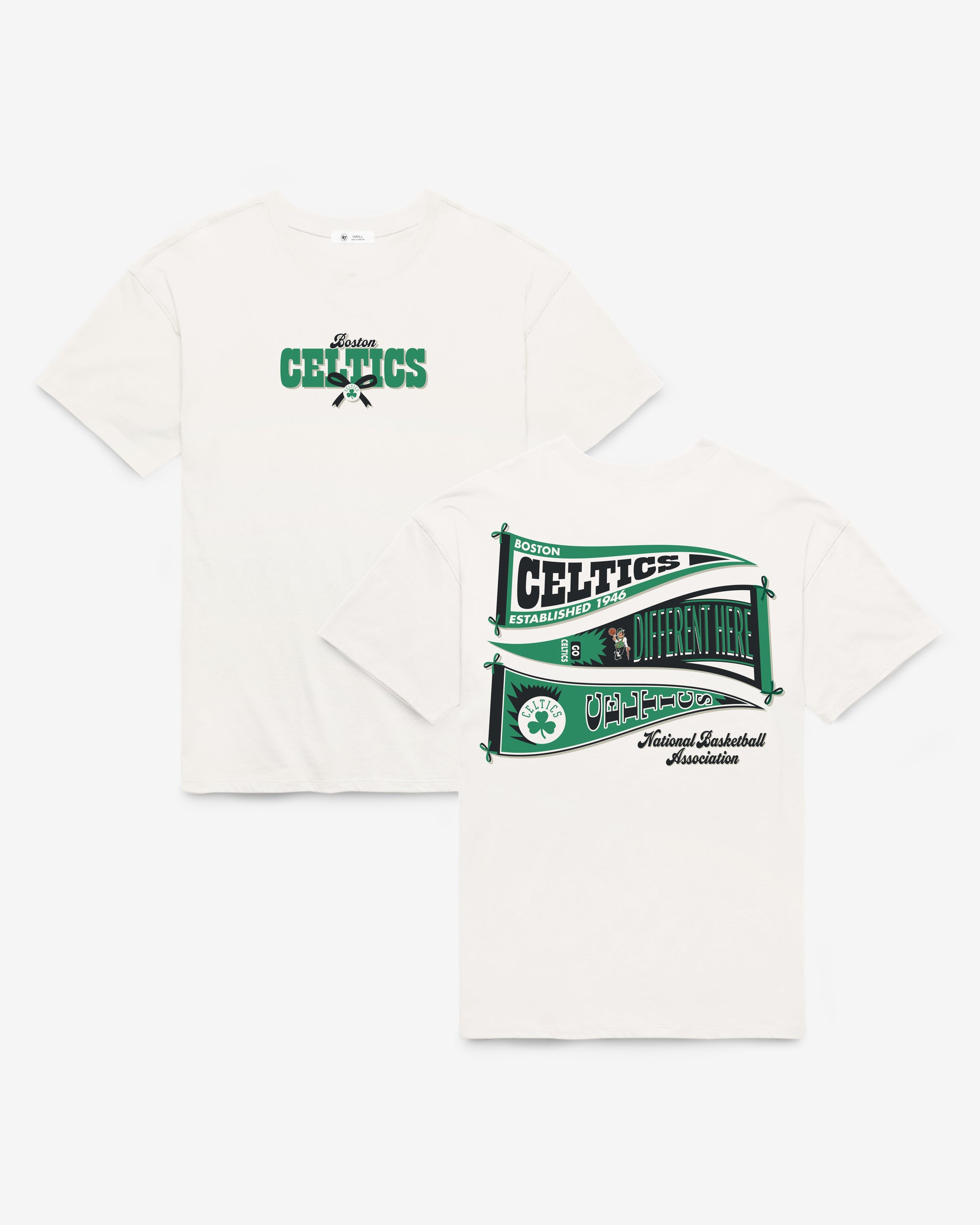 BOSTON CELTICS BOW AND BANNER BACKER '47 SADIE TEE WOMENS