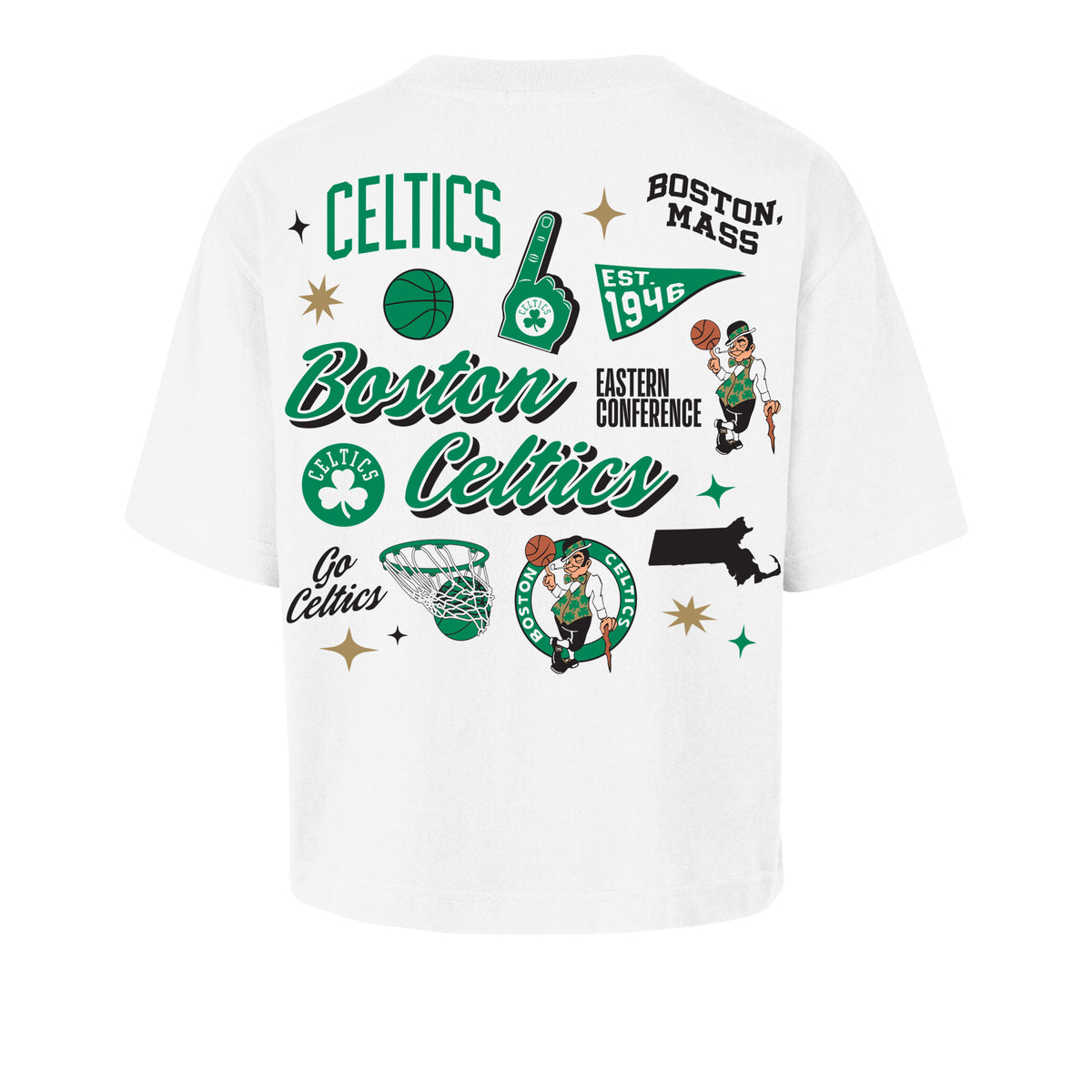 BOSTON CELTICS COLLAGE SCRIPT '47 REED CITY TEE WOMENS
