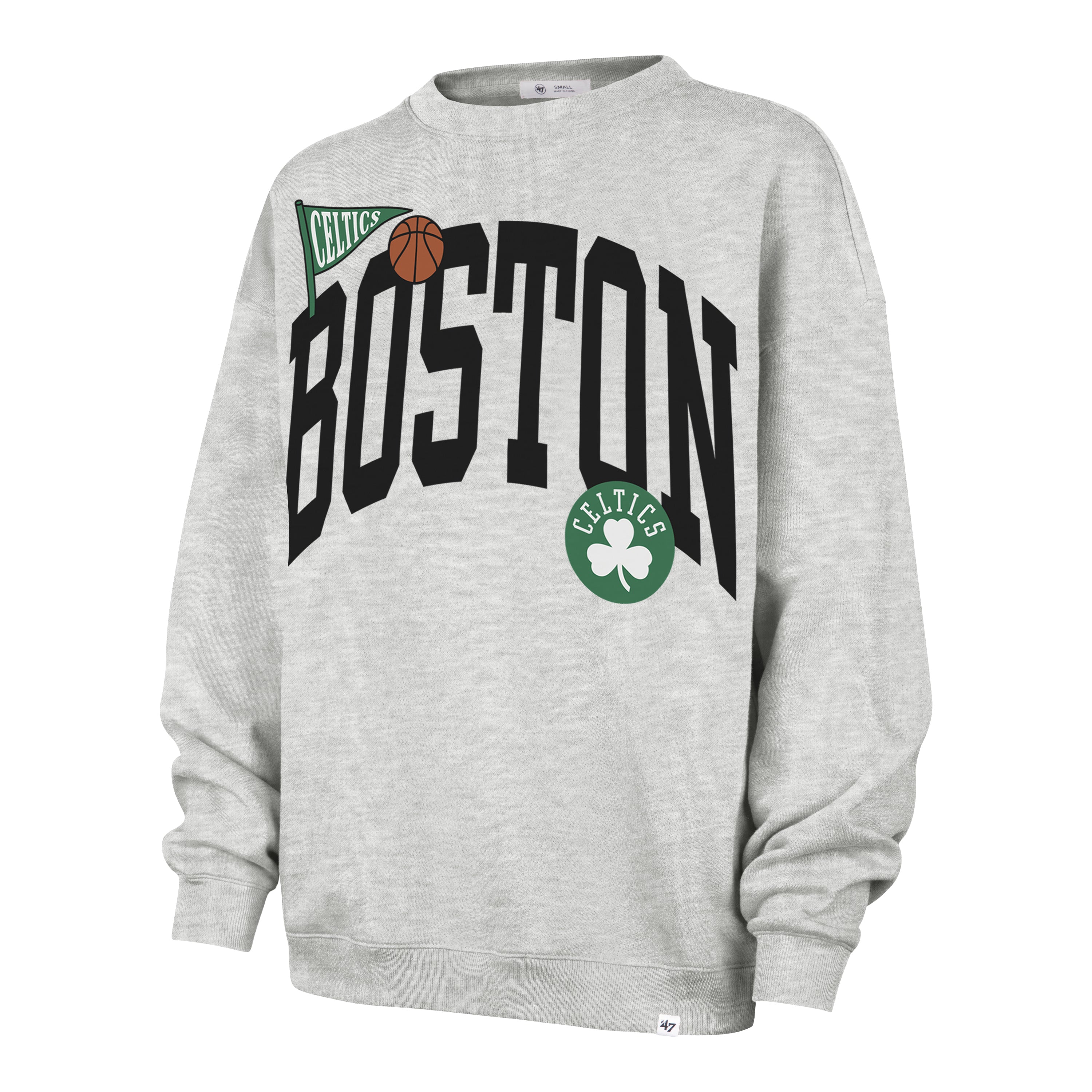 BOSTON CELTICS ARCHED ICON '47 OVERSIZED CREW WOMENS