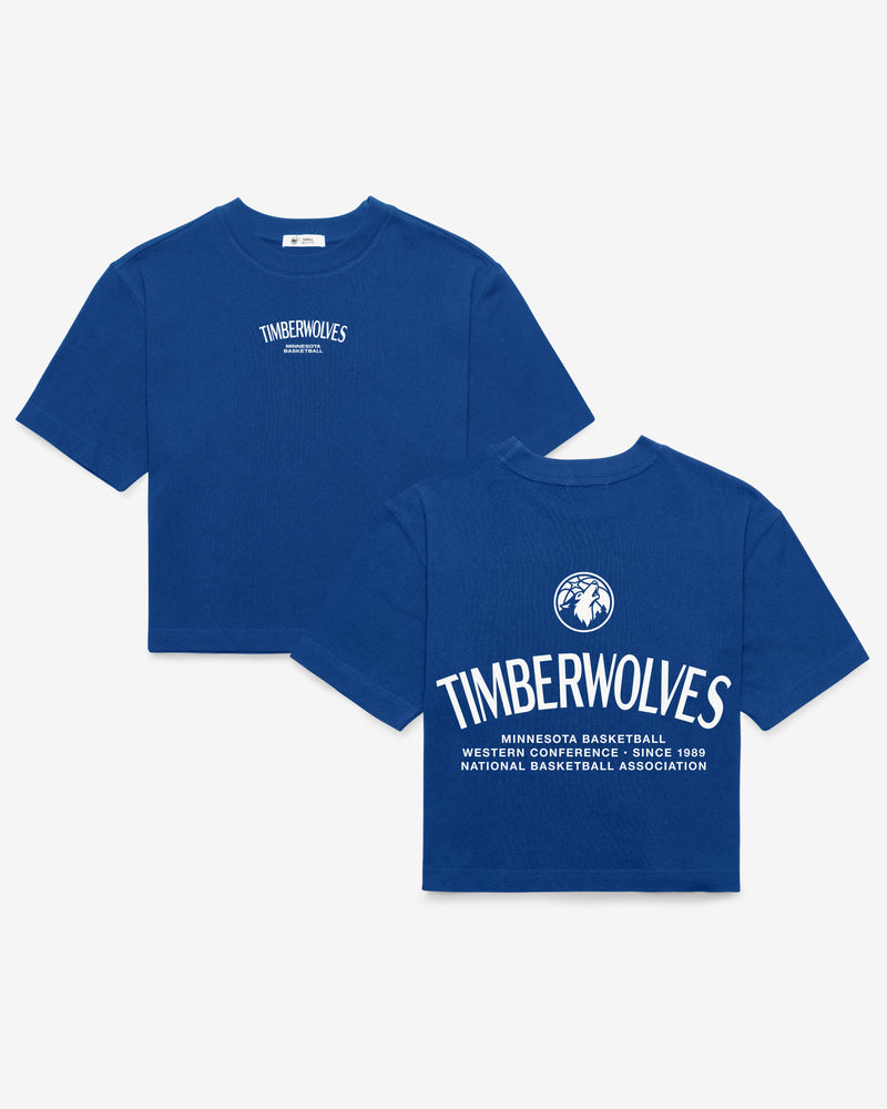 MINNESOTA TIMBERWOLVES HADRIAN '47 FOUNDATION CROP TEE WOMENS
