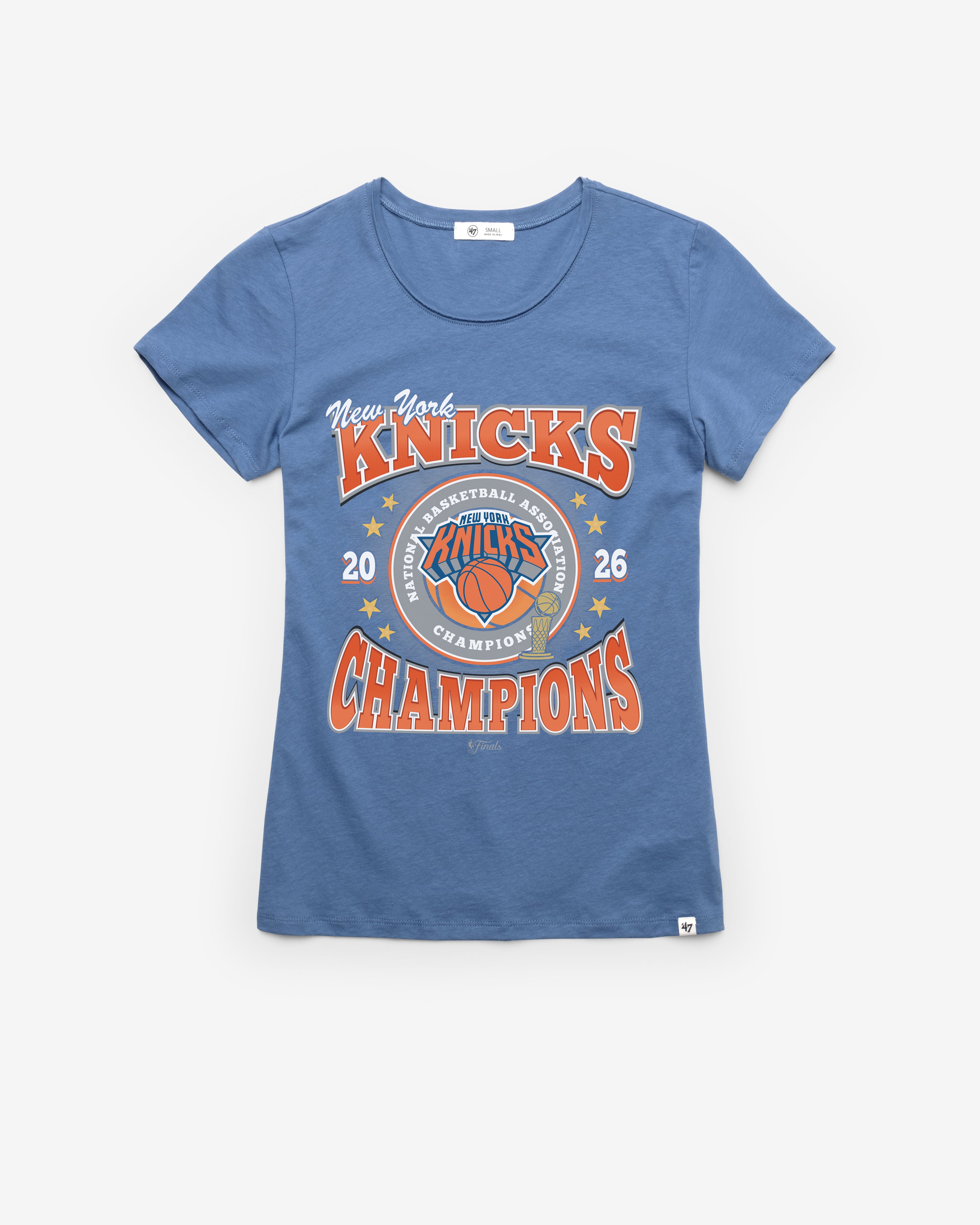 NEW YORK KNICKS 2026 NBA CHAMPIONS '47 WOMEN'S FRANKIE TEE - Blue