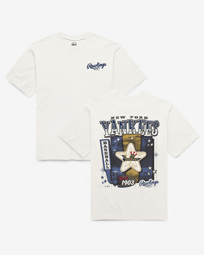 NEW YORK YANKEES COOPERSTOWN RAWLINGS POSTER '47 FOUNDATION TEE