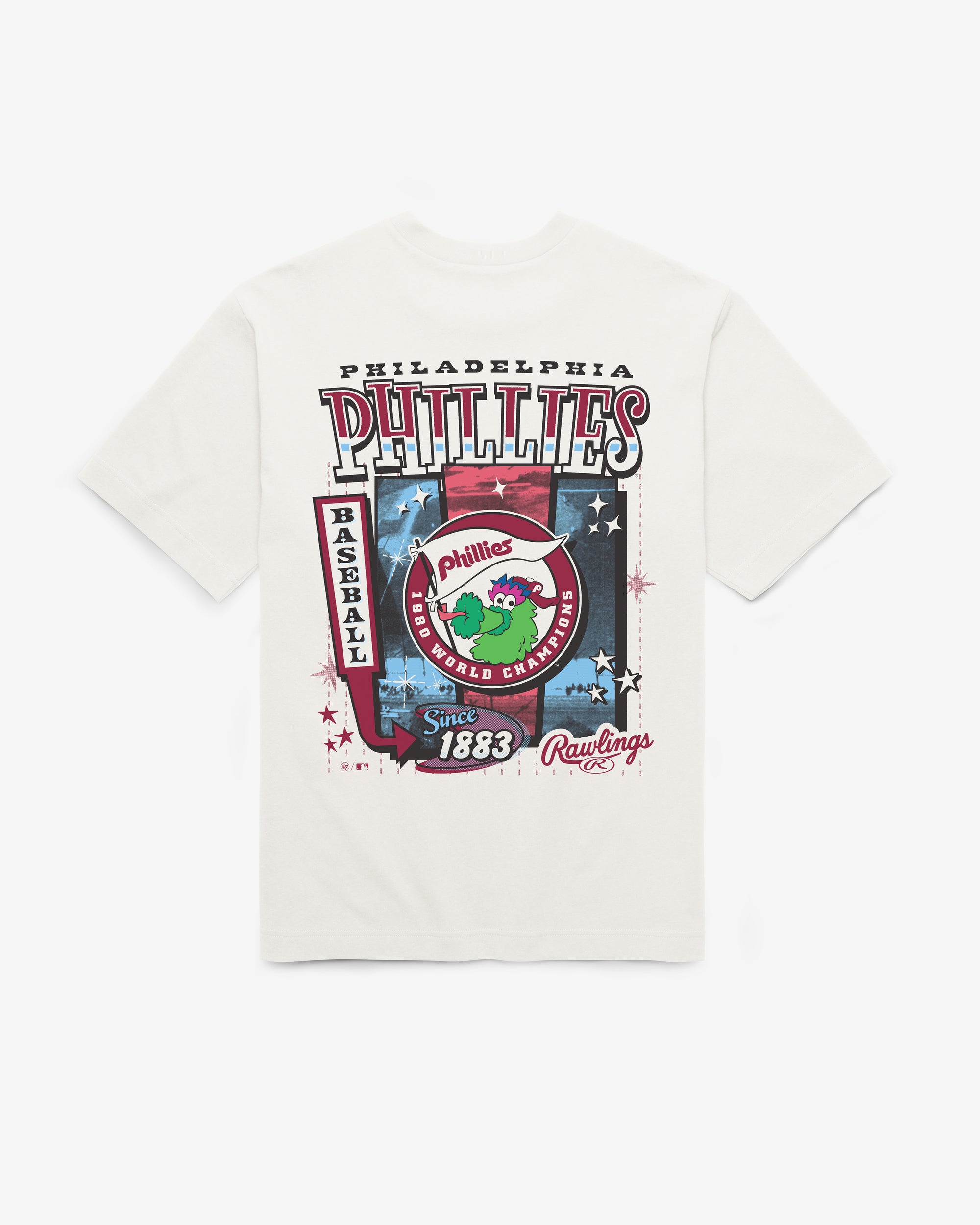 PHILADELPHIA PHILLIES COOPERSTOWN RAWLINGS POSTER '47 FOUNDATION TEE