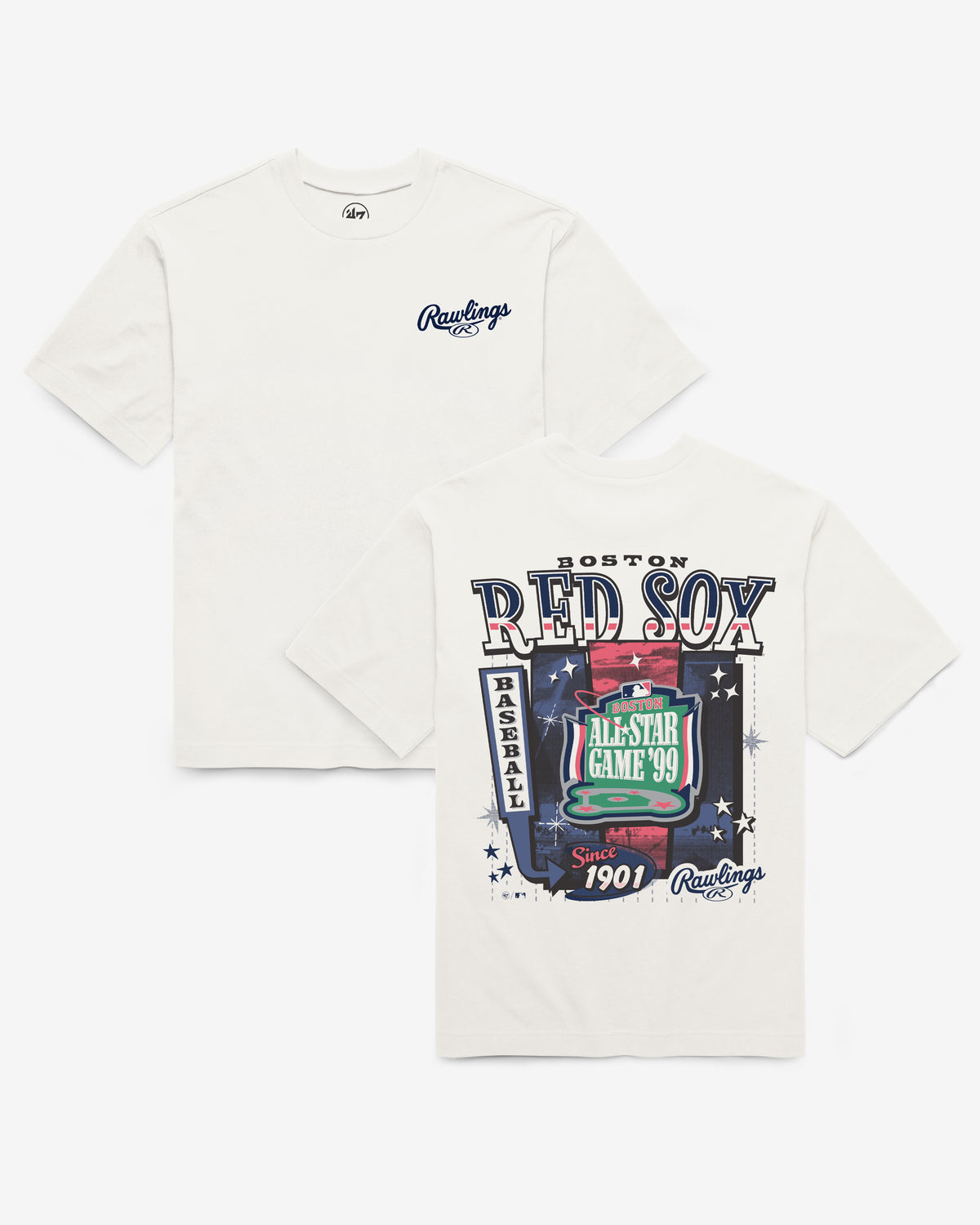 BOSTON RED SOX COOPERSTOWN RAWLINGS POSTER '47 FOUNDATION TEE