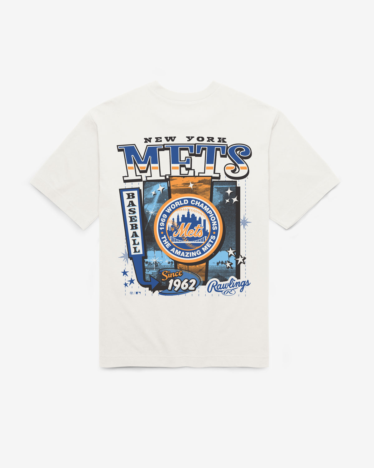 NEW YORK METS COOPERSTOWN RAWLINGS POSTER '47 FOUNDATION TEE
