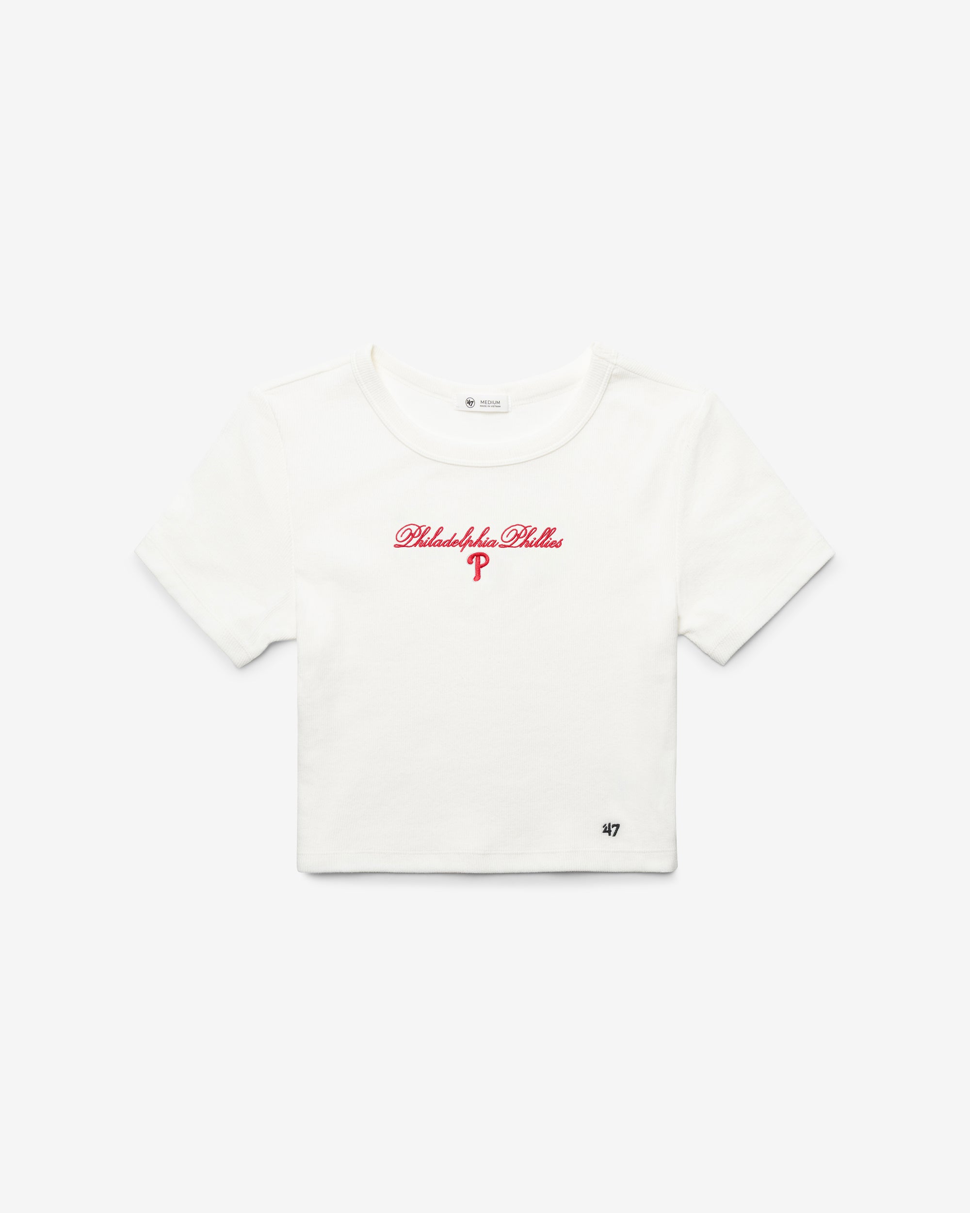 PHILADELPHIA PHILLIES SCRIPT '47 BABY RIB TEE WOMENS
